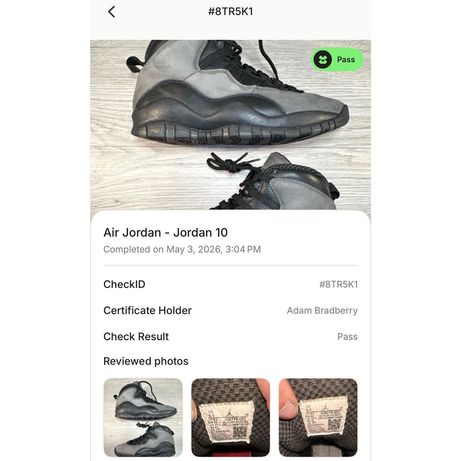 Jordan Brand Air Jordan 10 Retro Shadow 2025 - Size 9.5 Size US 9.5 / EU 42-43 - 10 Thumbnail