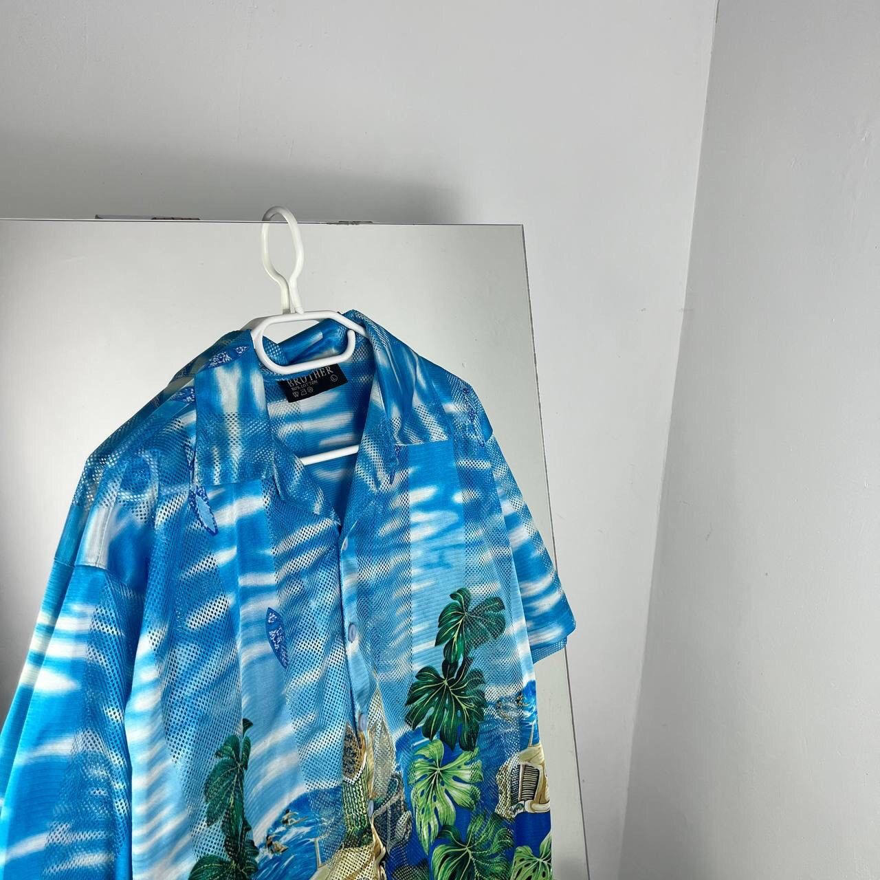 Vintage Hawaii Meshes Shirt Summer Button Up Over Print Y2k Size US L / EU 52-54 / 3 - 2 Thumbnail