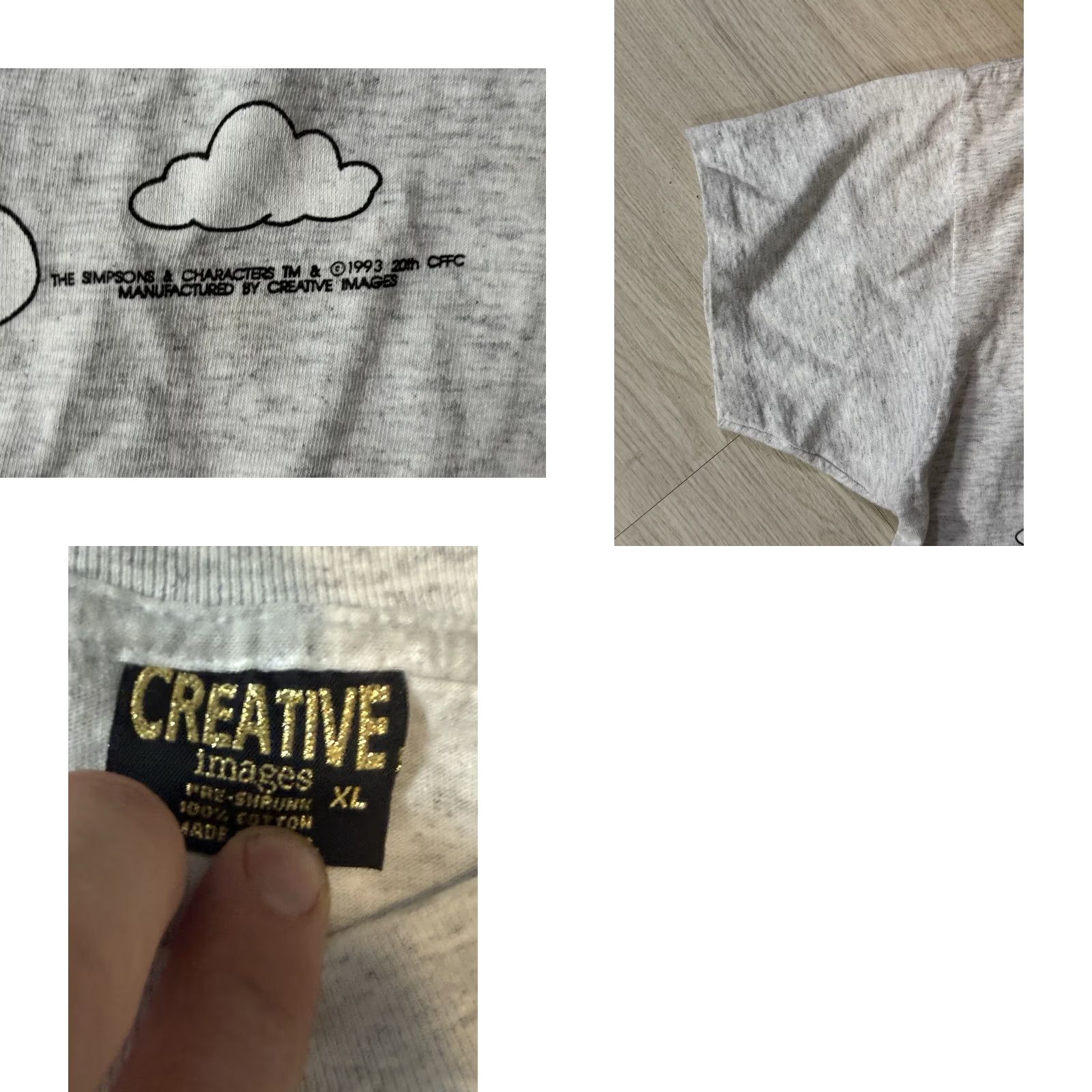 Vintage VINTAGE The Simpsons Itchy & Scratchy Promo Shirt XL Gray Short Sleeve Mens T-Shirt 90s AOP Matt Groening Creative Images Size US XL / EU 56 / 4 - 8 Thumbnail