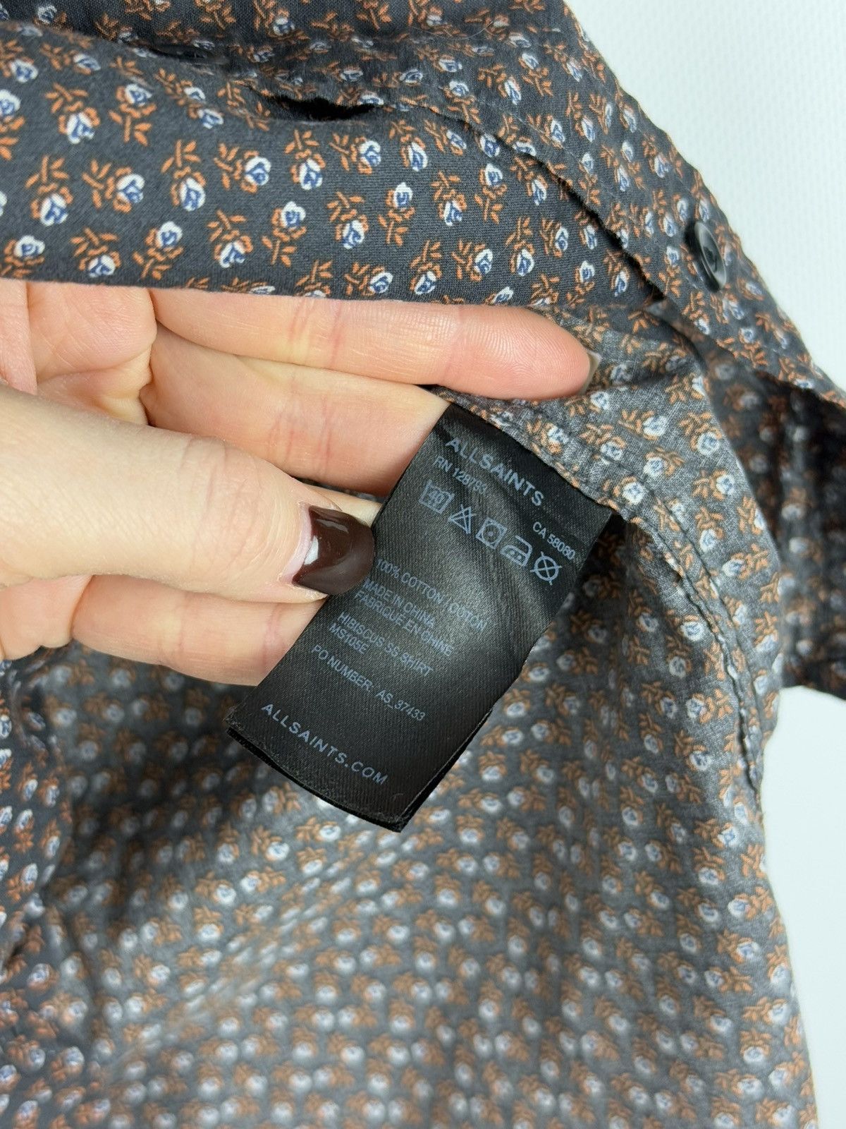 Allsaints Allsaints Hibiscus SS Overprinted Hawaiian Button Up Shirt Size US S / EU 44-46 / 1 - 11 Thumbnail