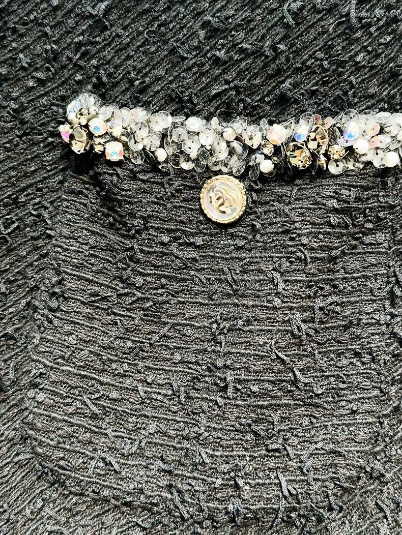 Chanel Chanel 21S black two-pocket full-sequin skirt fishtail ski Size 42" / US 20 - 3 Thumbnail