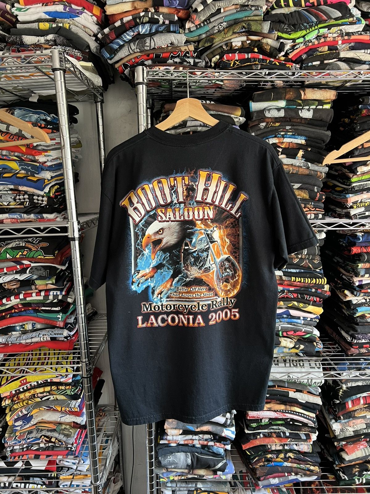 Harley Davidson 2005 Boot Hill Motorcycle Rally Eagle Flaming Lighting Tee Size US L / EU 52-54 / 3 - 1 Thumbnail