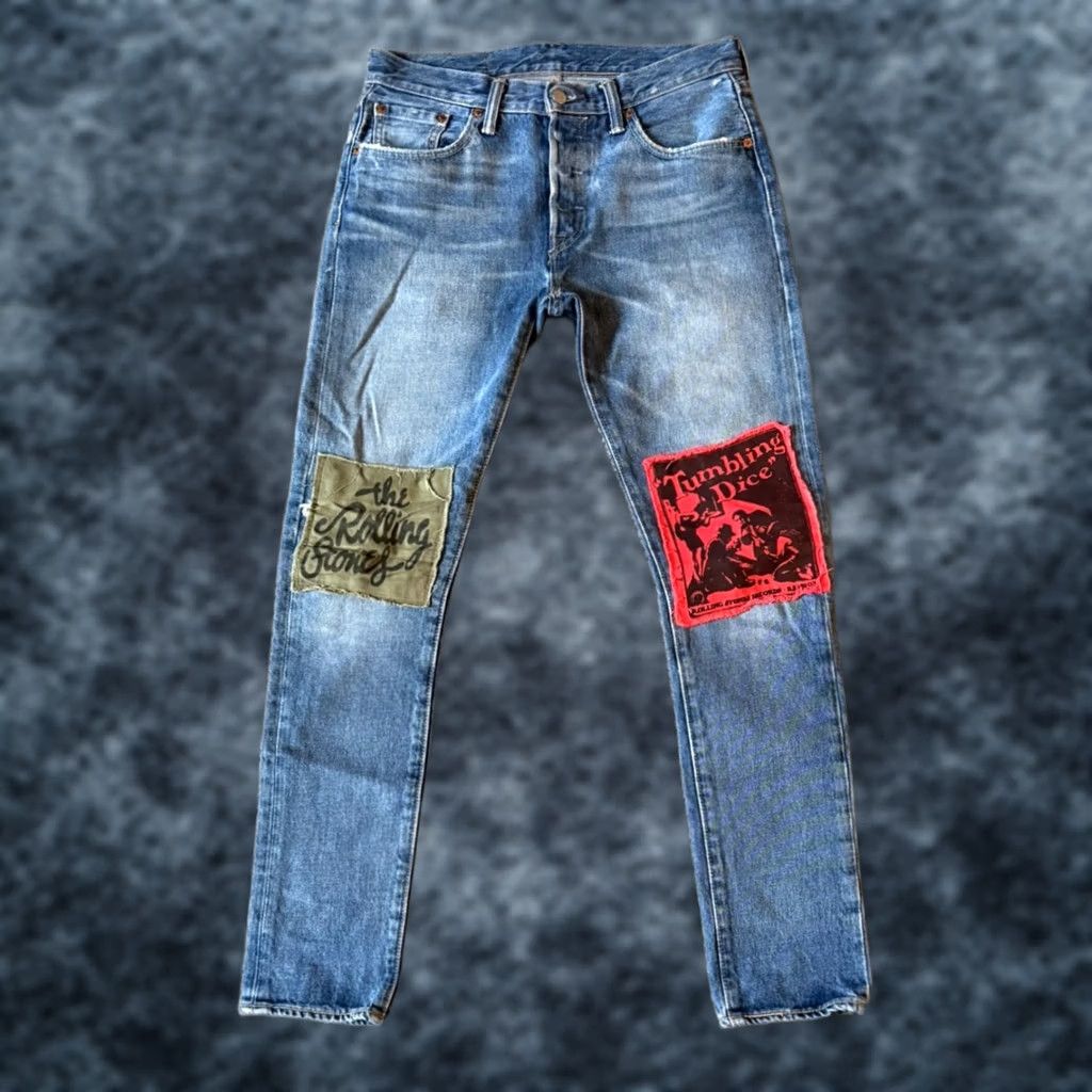Levi's Levi's 501 S Jeans Slim Rolling Stones Knee Patches Blue 30 x 32 Mens Regular Denim 100% Cotton Vintage? Size US 30 / EU 46 - 1 Thumbnail