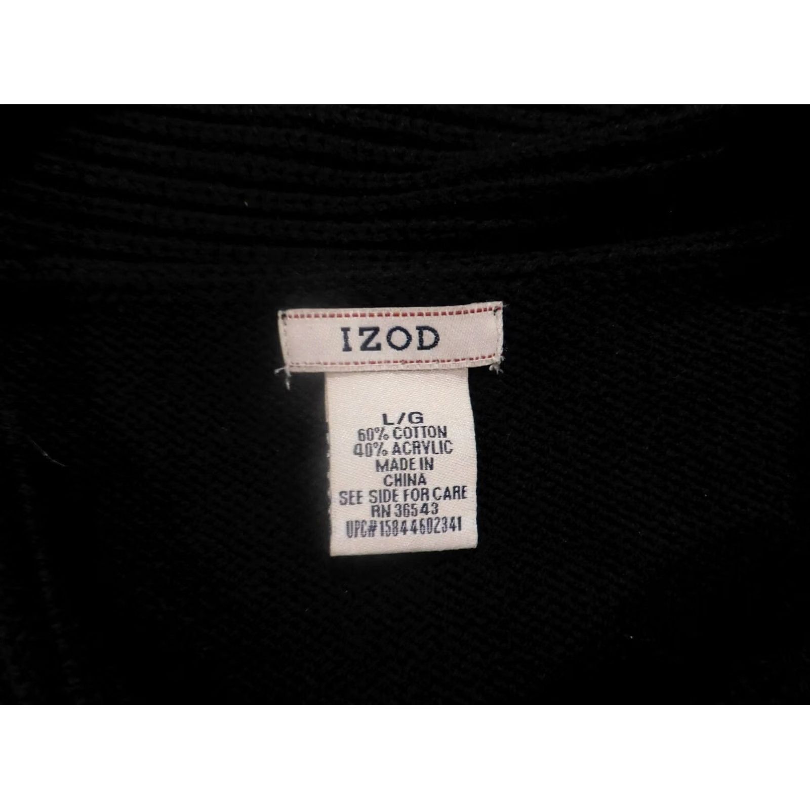 Izod VINTAGE IZOD Womens Sweater Large Black Cardigan Open Button Size L / US 10 / IT 46 - 5 Thumbnail