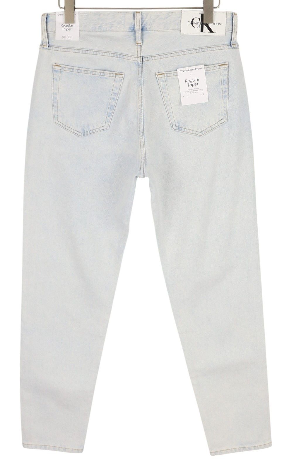 Calvin Klein REGULAR TAPER W31/L32 Light Blue Washed Zipper Denim 85328 Size US 31 - 2 Thumbnail