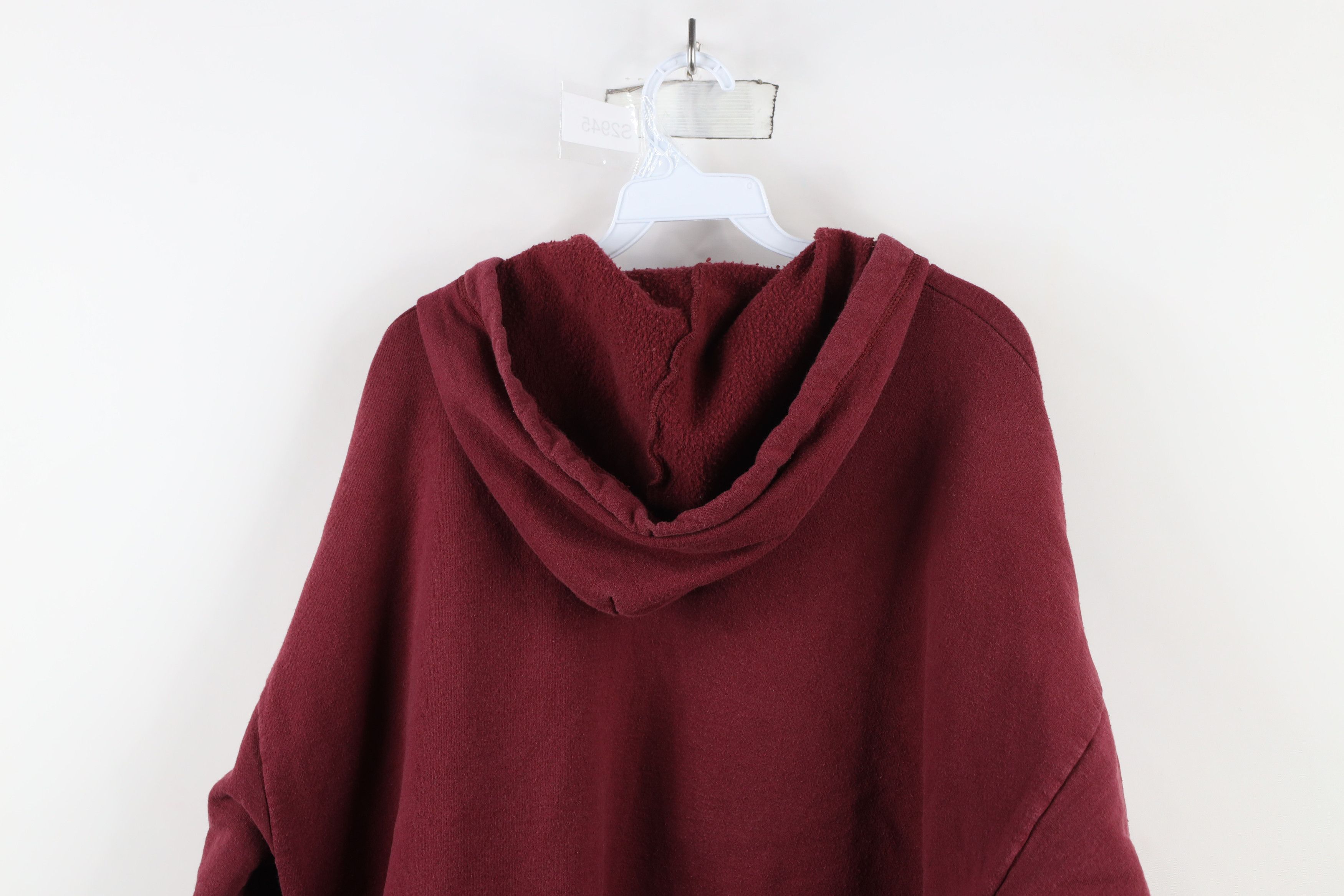 Vintage Vintage 90s Streetwear Blank Full Zip Hoodie Sweatshirt Red Size US XXL / EU 58 / 5 - 10 Thumbnail