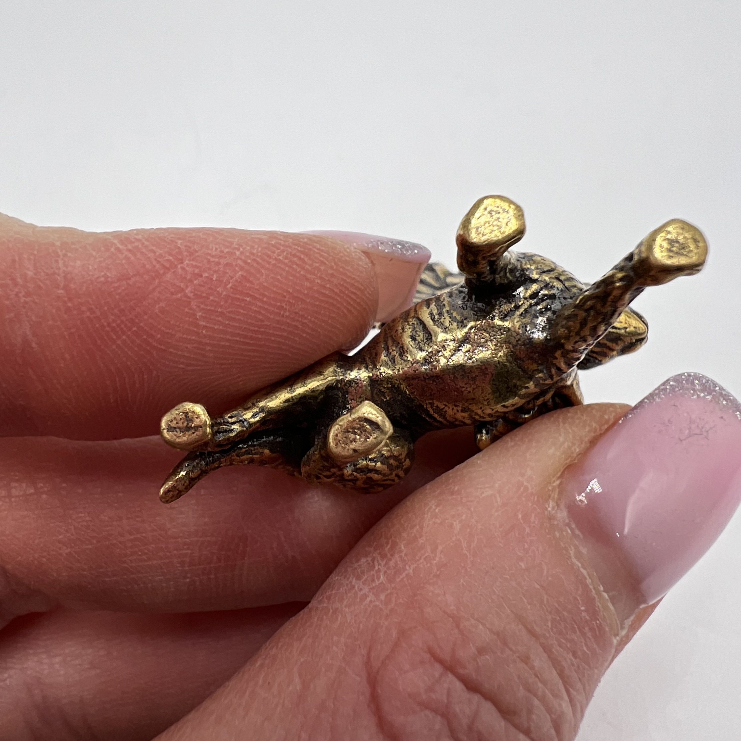 Vintage Vintage Mini Figure Cat with Wings Brass Bronze Decor Size ONE SIZE - 6 Thumbnail