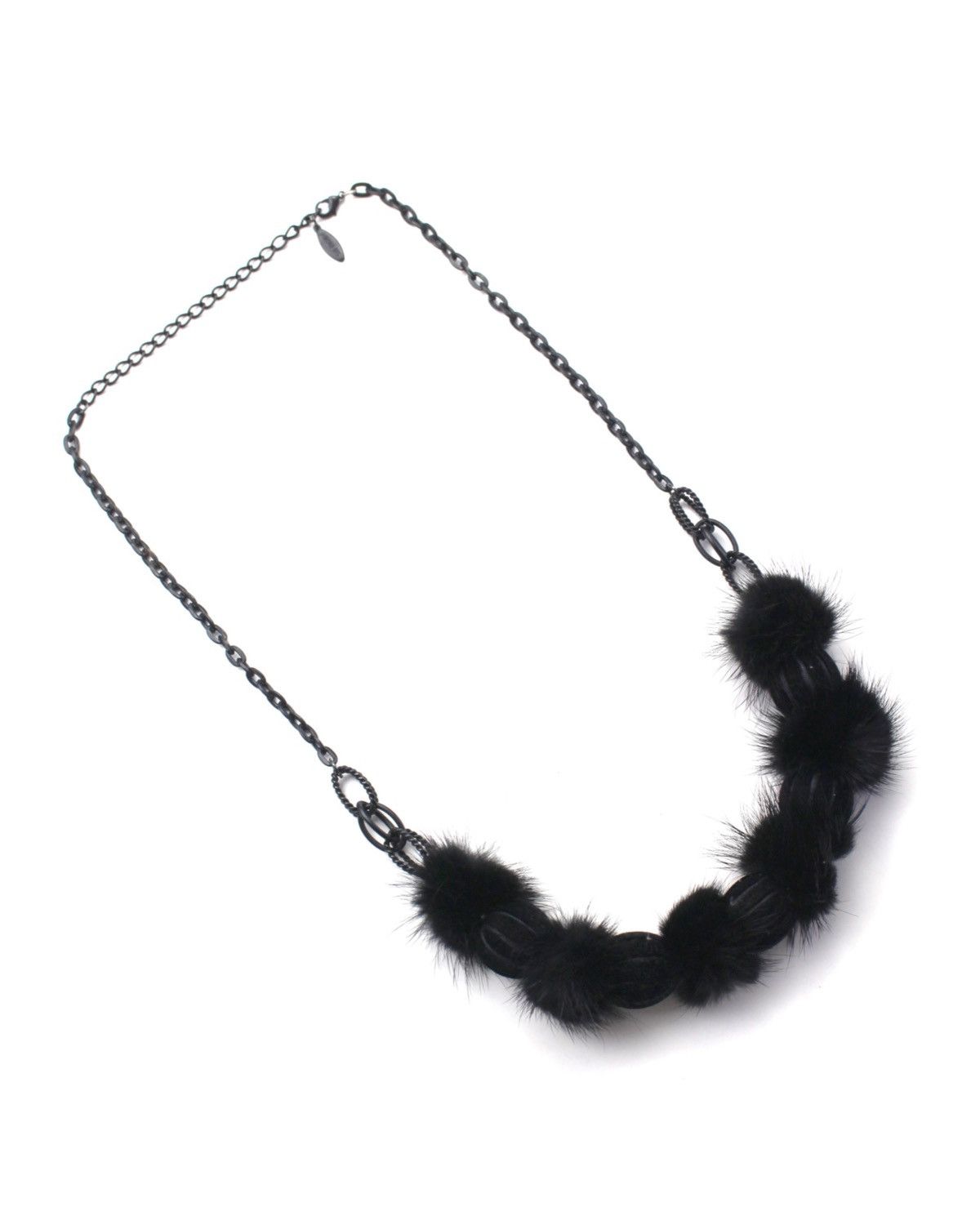 Hiroko Koshino Homme 2000S HIROKO KOSHINO BIS BLACK FAUX FUR STATEMENT NECKLACE Size ONE SIZE - 2 Thumbnail