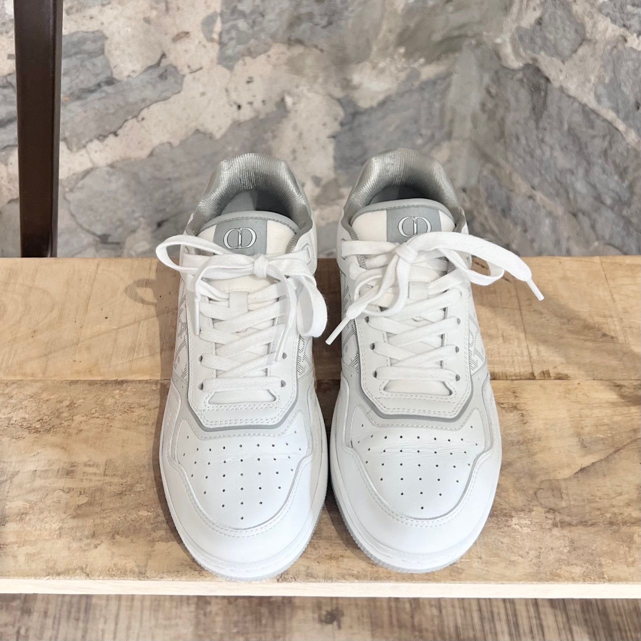 Dior Dior B27 White Grey Oblique Leather Low Top Sneakers Size US 7 / EU 40 - 6 Thumbnail
