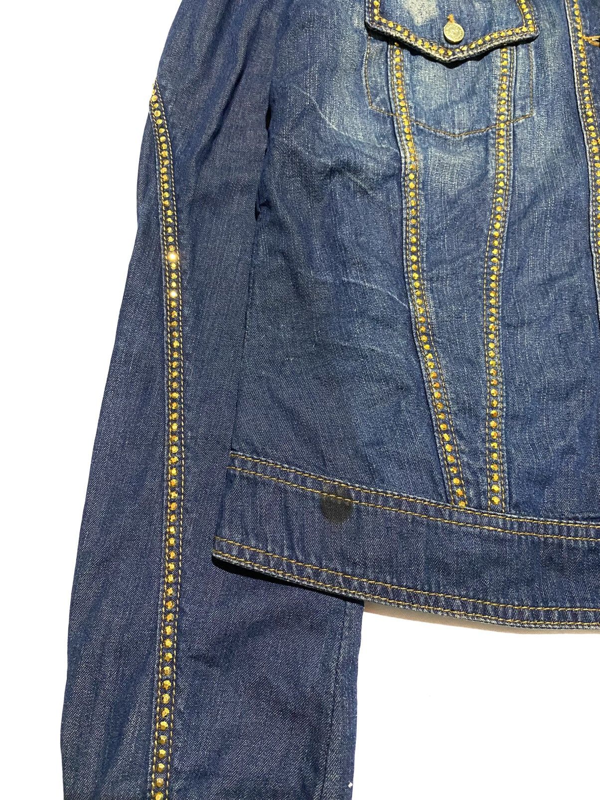 Versace Jeans Couture VERSACE JEAN COUTURE STUDDED DISTRESSED DENIM JACKET Size M / US 6-8 / IT 42-44 - 6 Thumbnail