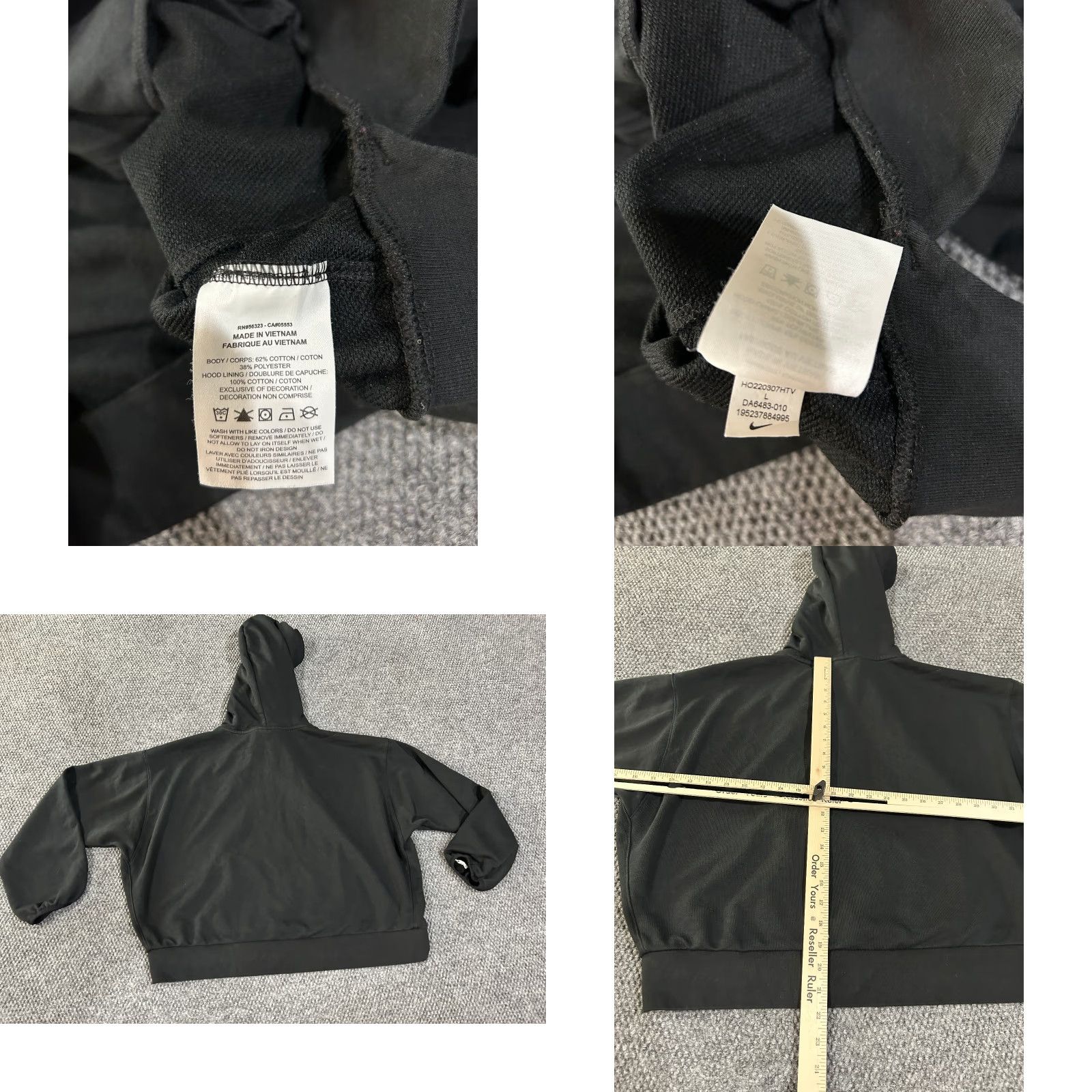 Nike Nike Hoodie Womens L Black Dri-FIT Pullover Logo Athletic Casual Hooded Pullover Long Sleeve Size L / US 10 / IT 46 - 8 Thumbnail