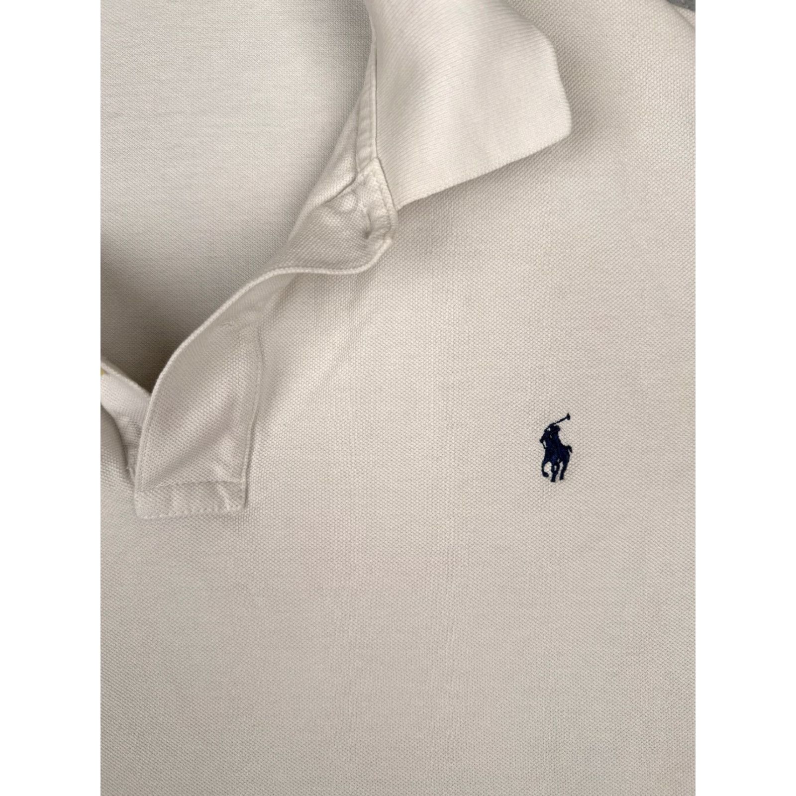 Ralph Lauren VINTAGE Polo Ralph Lauren Polo Shirt Adult 2XL White 100% Cotton Classic Short Sleeve Polo Mens 2XL Size US XXL / EU 58 / 5 - 6 Thumbnail
