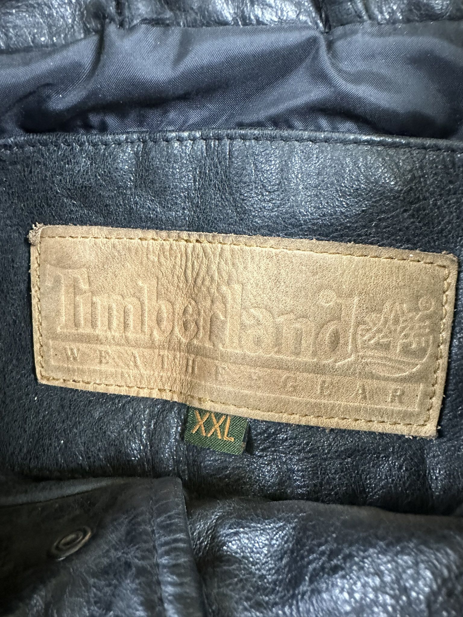 Timberland 00s Vintage Timberland Real Leather Boxy Bomber Jacket Size US XXL / EU 58 / 5 - 15 Thumbnail