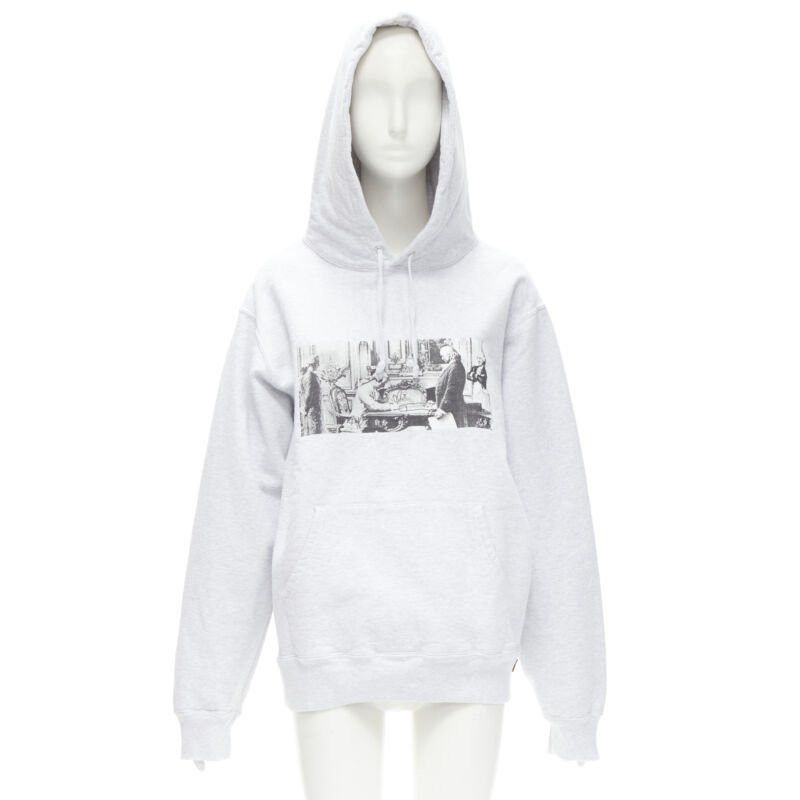 Supreme SUPREME Mike Kelley Franklin Signing Treaty of Alliance grey fleece hoodie L Size L / US 10 / IT 46 - 1 Thumbnail