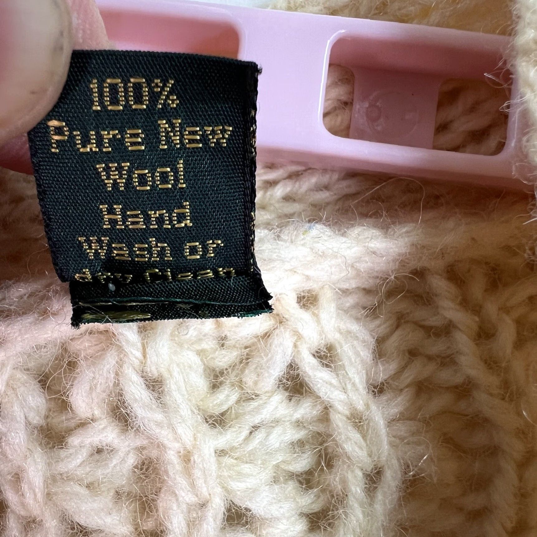 Vintage VINTAGE Donegal II 100% Wool Cable Knit Cardigan Sweater Women's Size L Beige Ireland Size L / US 10 / IT 46 - 6 Thumbnail