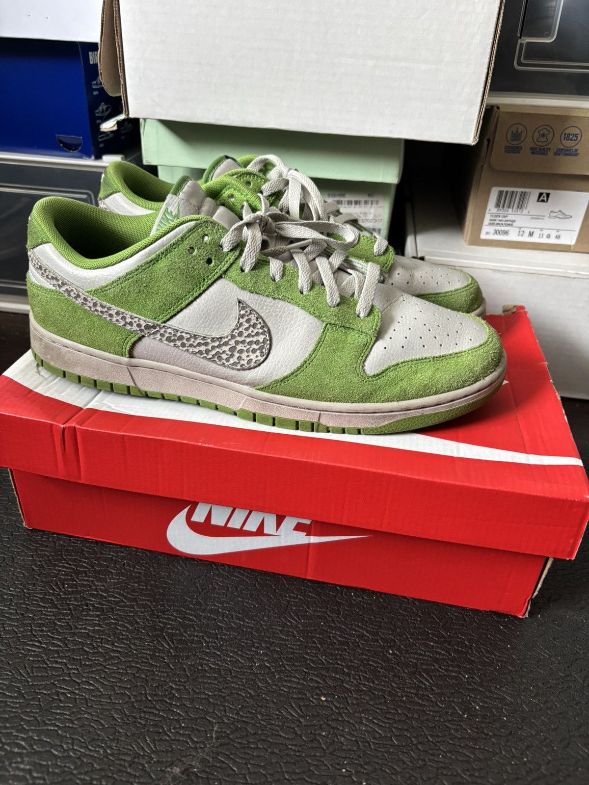 Nike SB Nike SB Dunk Low AS (Safari Swoosh Chlorophyll) Size US 12 / EU 45 - 1 Thumbnail