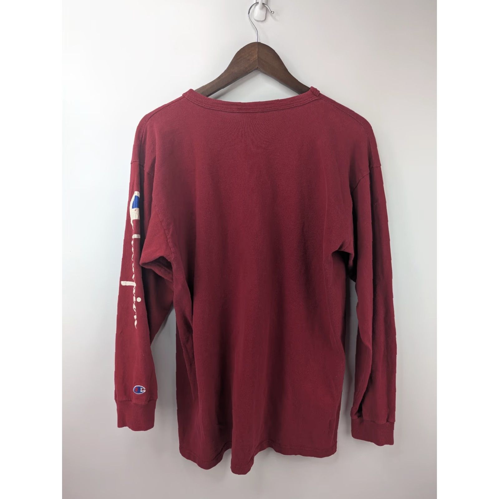 Champion VINTAGE Champion Red Spell Out Arm Long Sleeve Shirt XL Mens 90s Embroidered Knit Cotton Turtleneck Size US XL / EU 56 / 4 - 5 Thumbnail