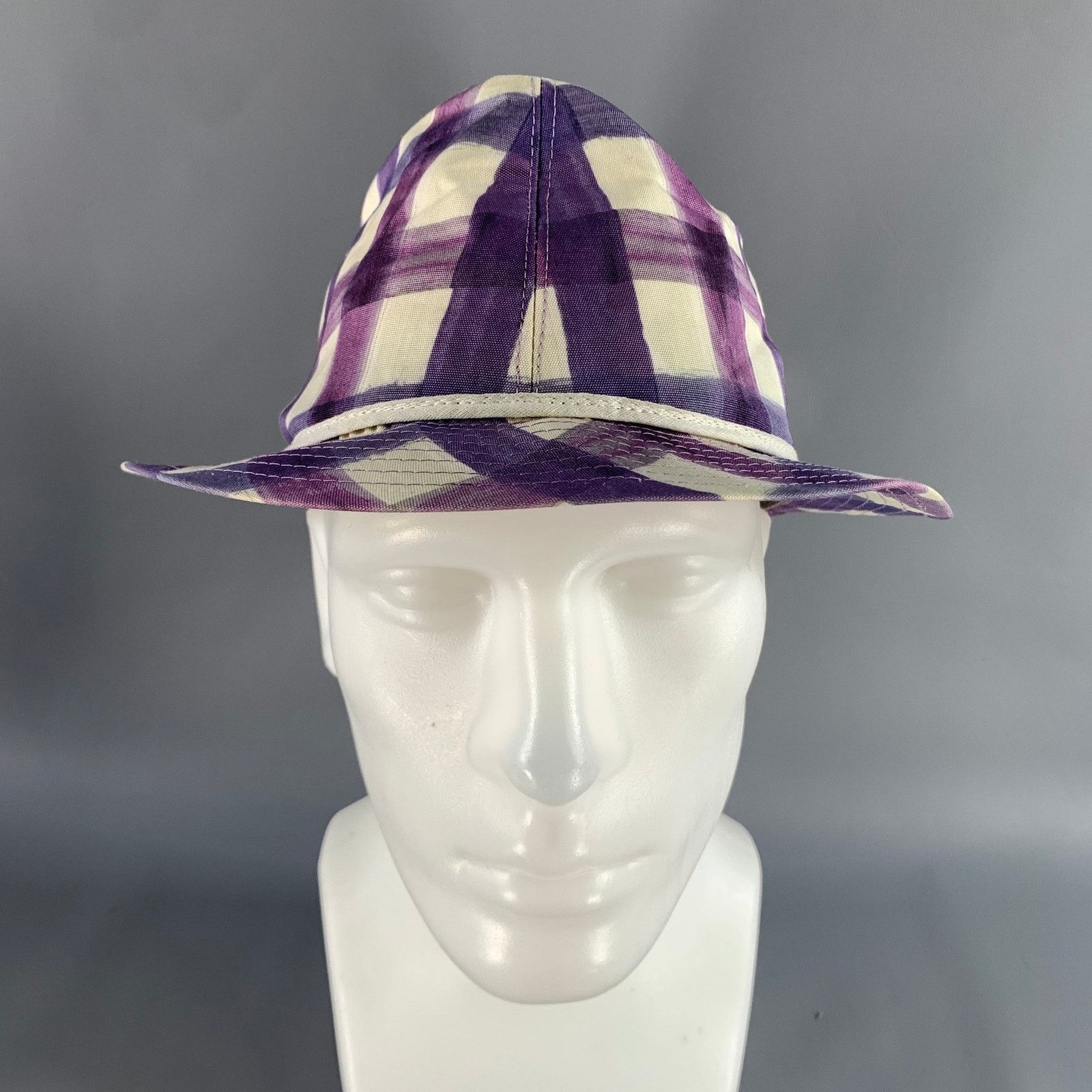 Paul Smith PAUL SMITH Size L Purple White Gingham Cotton Hats Size ONE SIZE - 5 Thumbnail