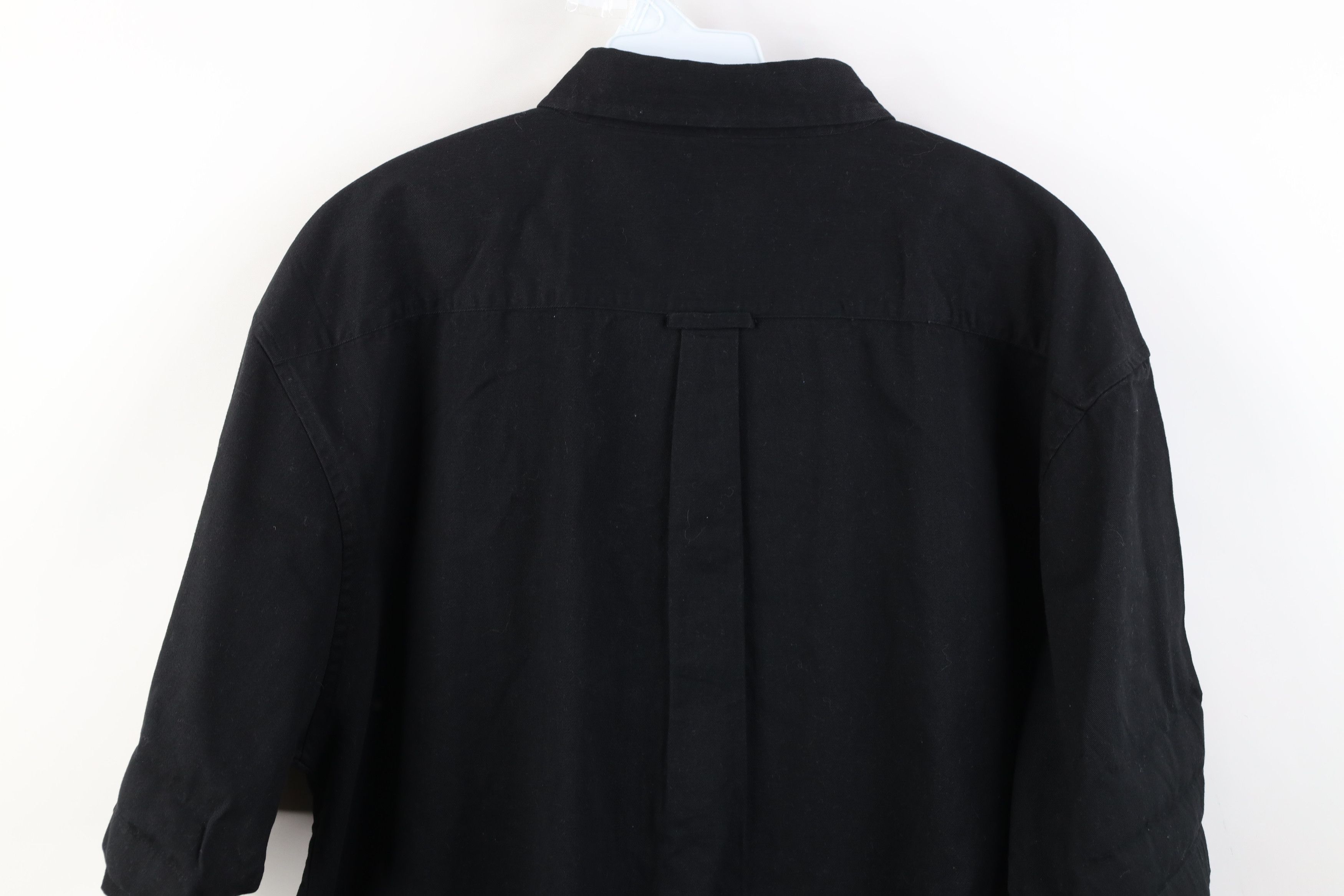 Vintage Vintage 90s Streetwear Cotton Twill Button Down Shirt Black Size US XL / EU 56 / 4 - 12 Thumbnail