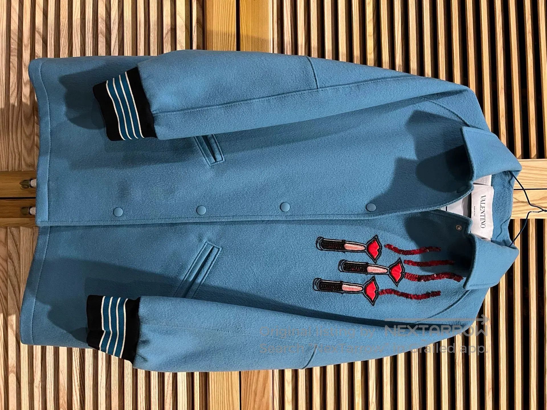 Valentino Valentino Light Blue Wool Coat. Size M / US 6-8 / IT 42-44 - 1 Thumbnail