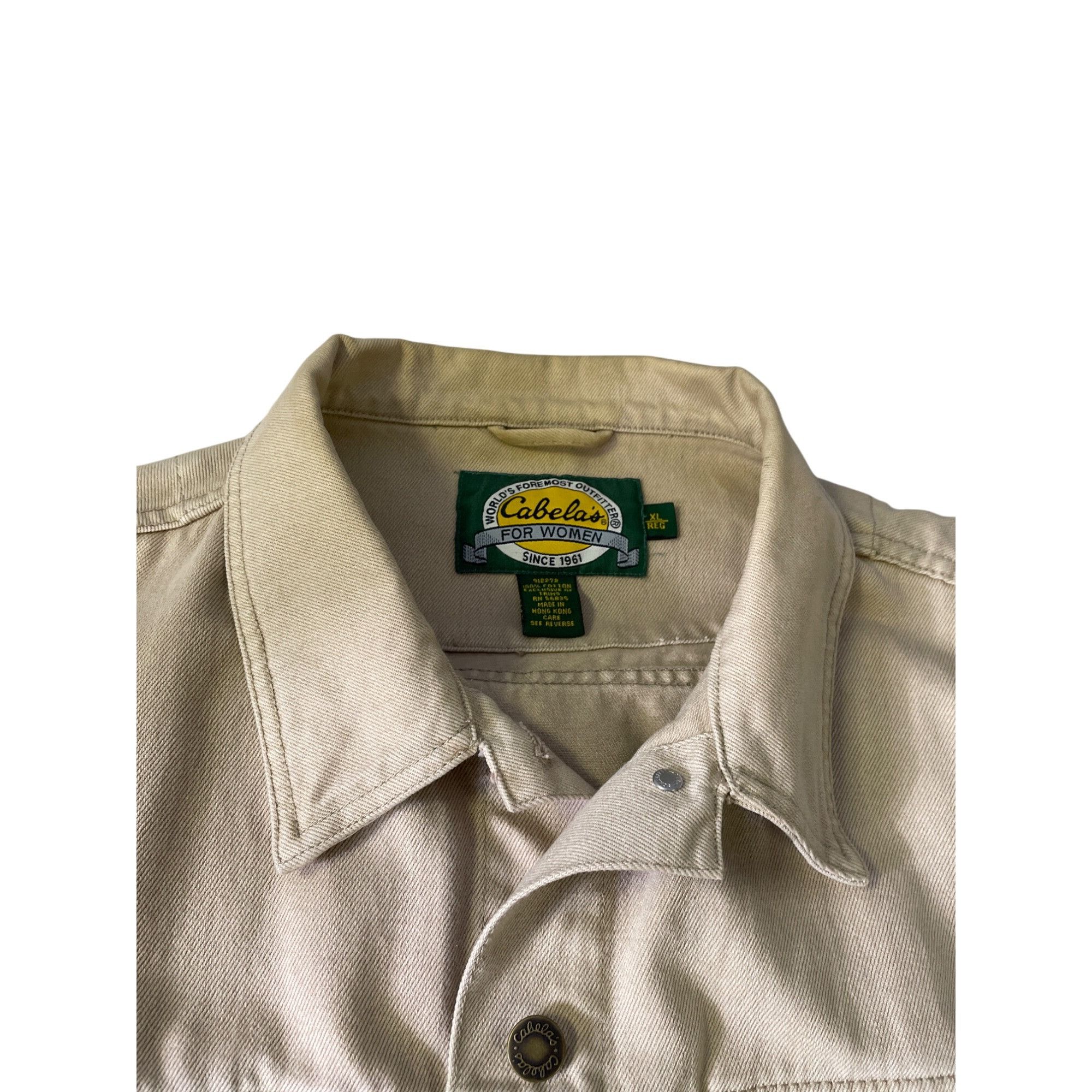 Cabelas Cabelas Womens Beige Denim Jacket Size XL Reg SKU 8699 Size XL / US 12-14 / IT 48-50 - 8 Thumbnail