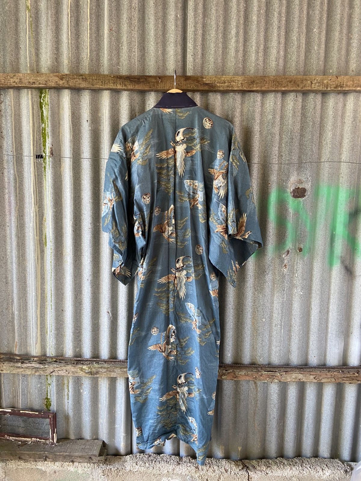 Komono Vintage Japanese Kimono Eagles Mountain Landscape Size US M / EU 48-50 / 2 - 6 Thumbnail
