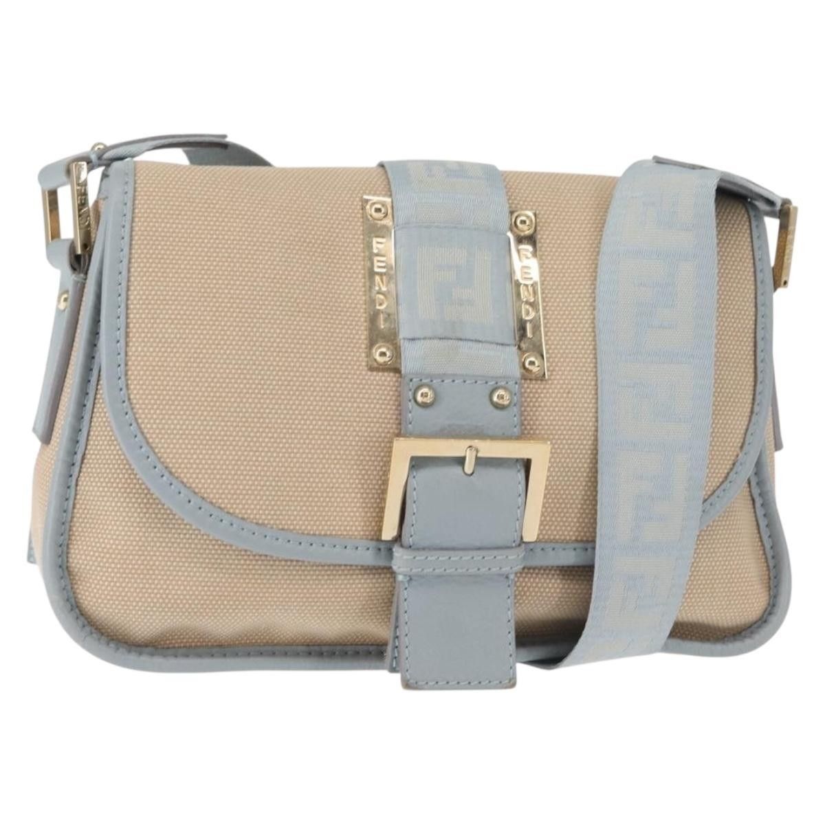 Fendi Fendi Logo Flap Shoulder Bag Canvas Size ONE SIZE - 1 Thumbnail