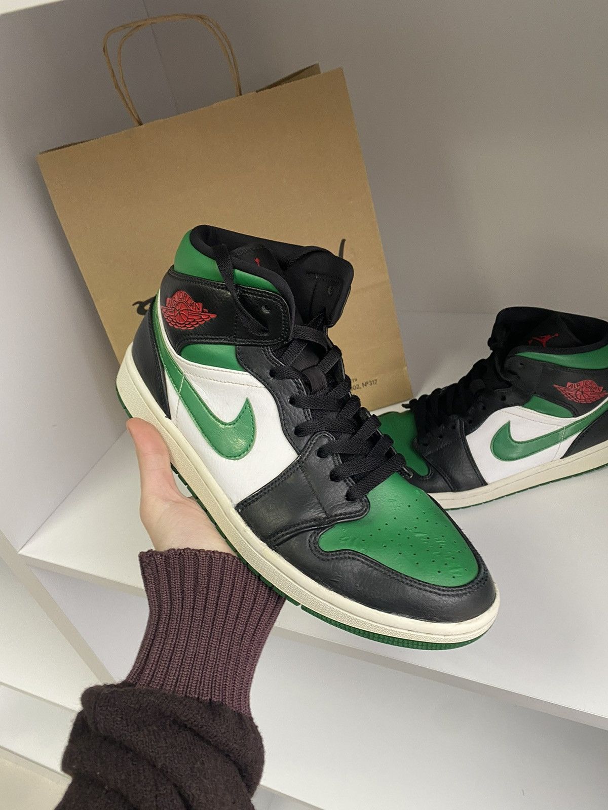 Nike × Vintage Vintage Nike Air Jordan 1 Mid Pine Green Black Size US 10 / EU 43 - 10 Thumbnail