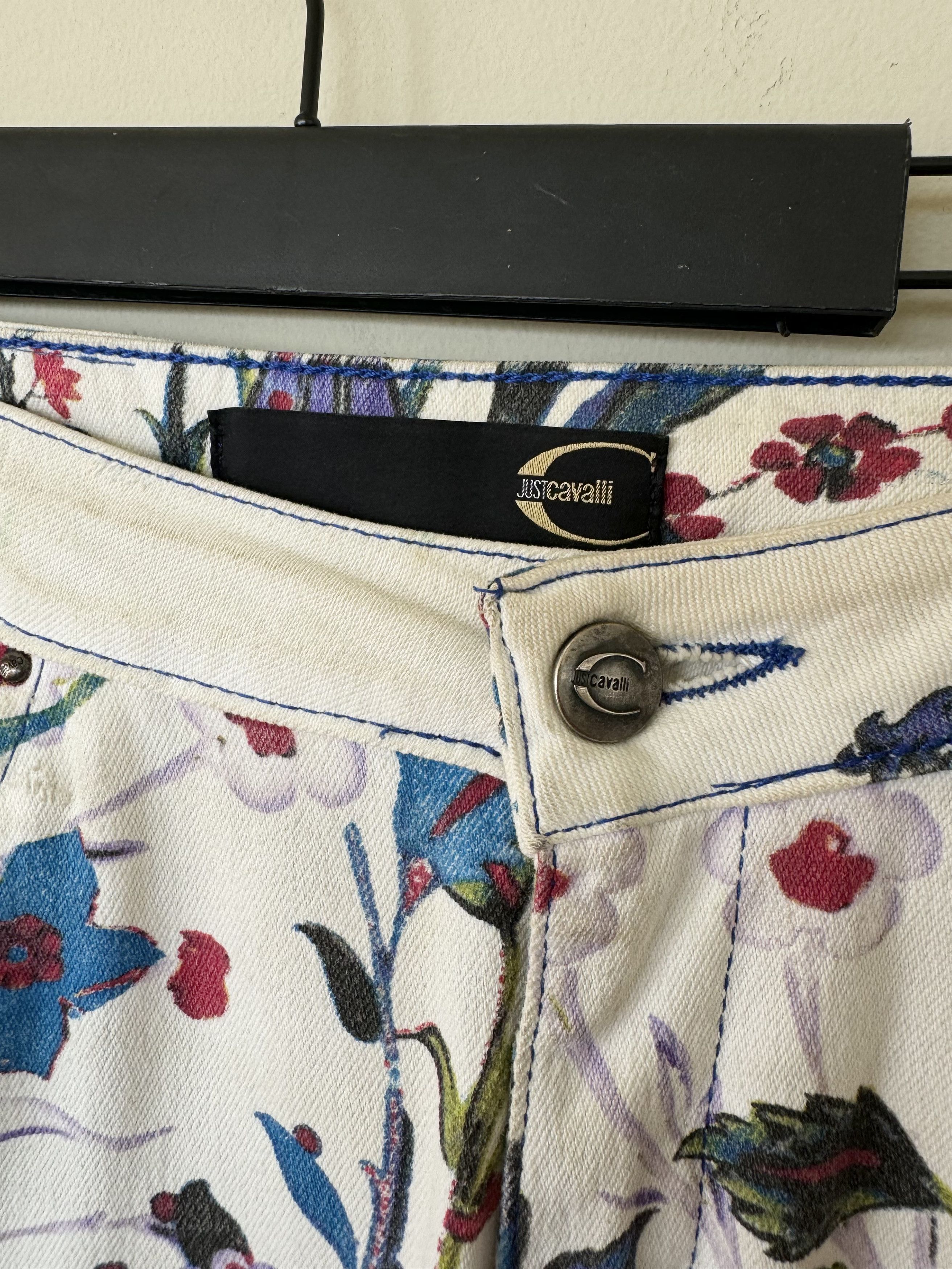 Roberto Cavalli Roberto Cavalli Floral Denim Size 24" / US 00 / IT 34 - 4 Thumbnail