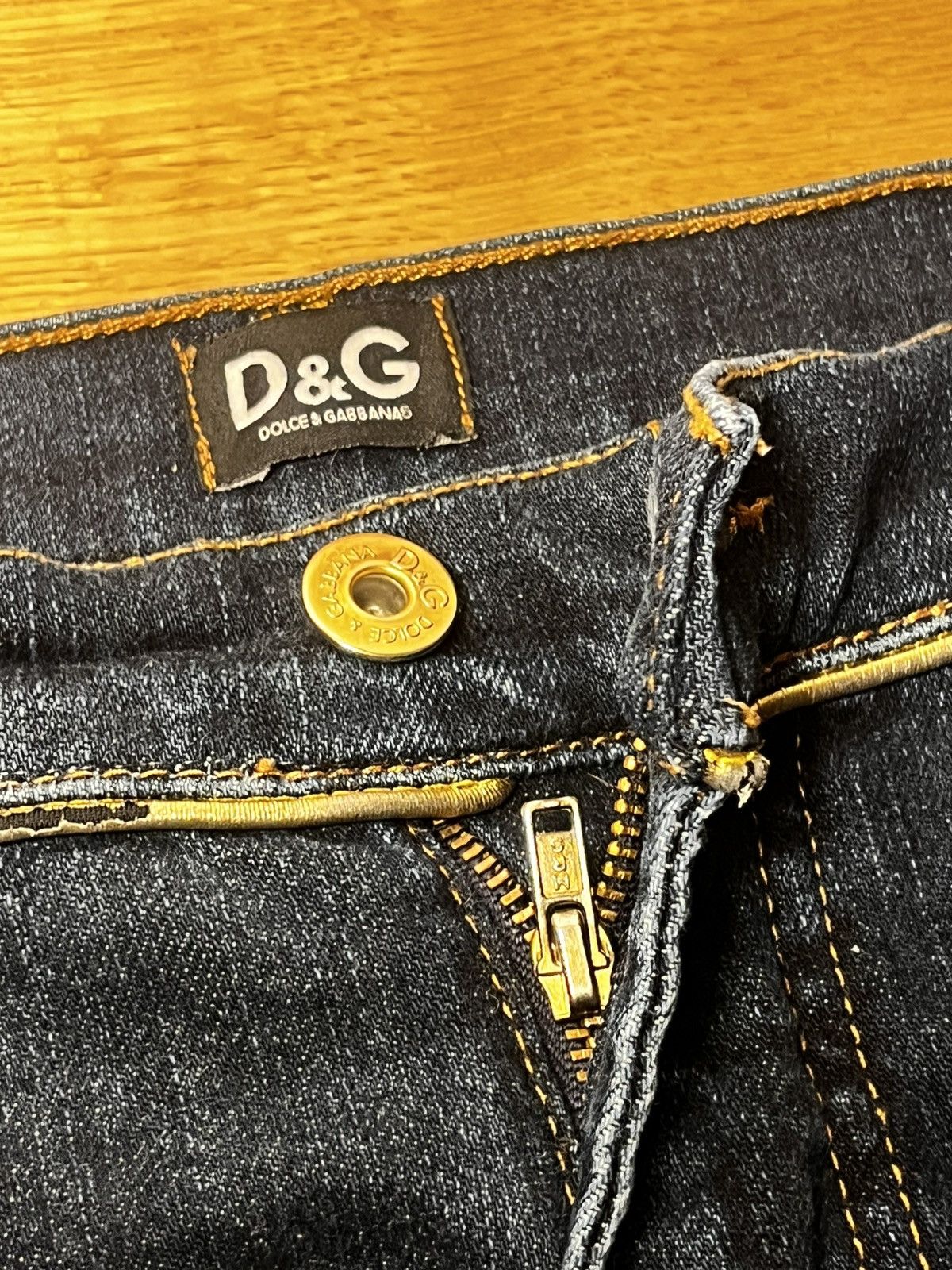 Dolce & Gabbana D&G Dolce & Gabbana Archive "Gold Logo" Jeans y2k Size 33" - 5 Thumbnail