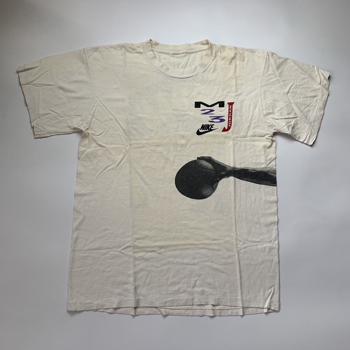 Jordan Brand Rare vintage tee Nike x Jordan Big Logo 1990 Size US XL / EU 56 / 4 - 7 Thumbnail