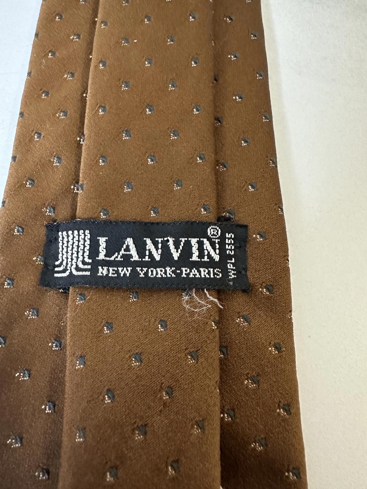 Lanvin Vintage Lanvin golden brown geometric silk necktie Size ONE SIZE - 3 Thumbnail