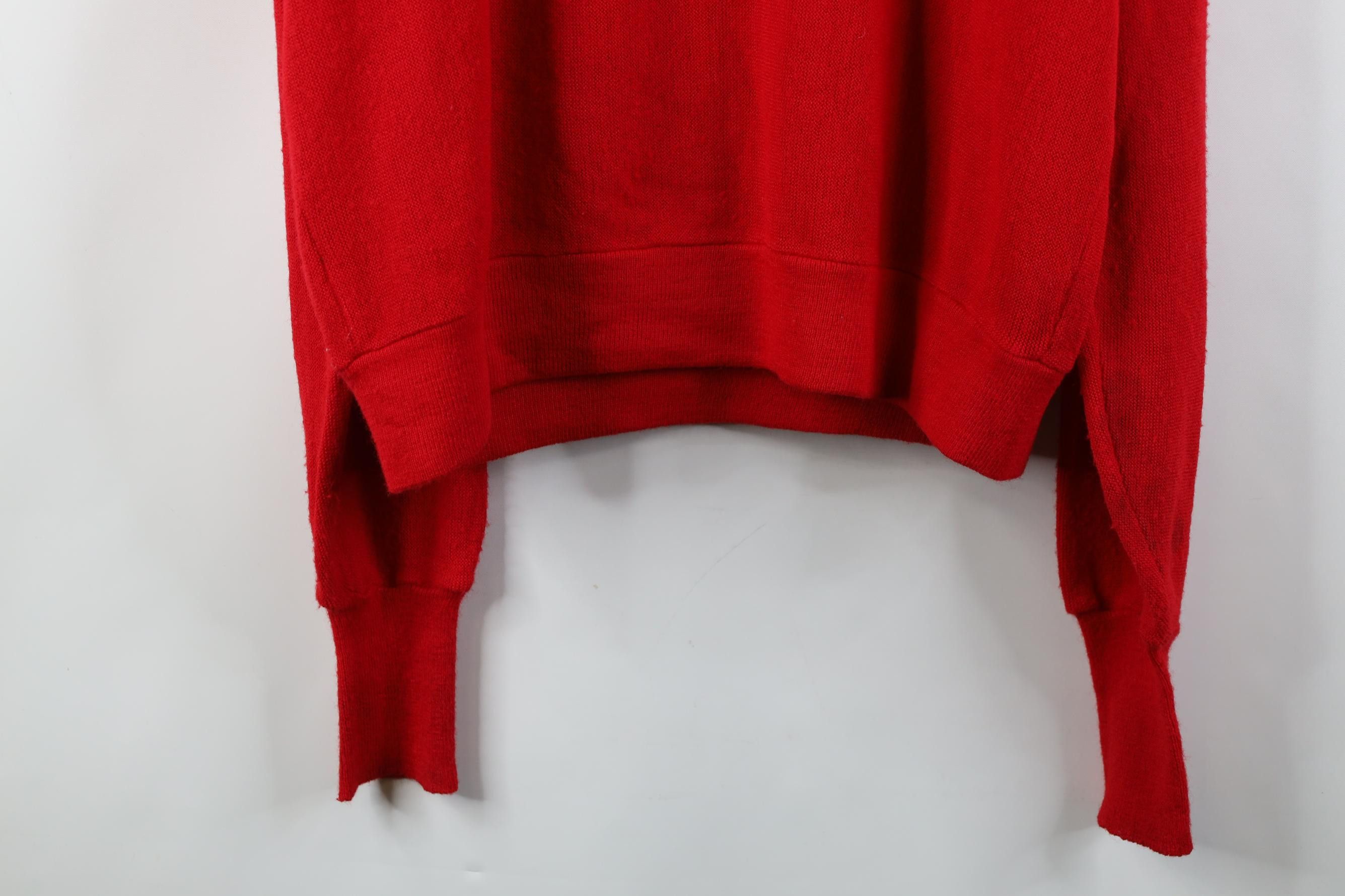 Lacoste Vintage 80s Izod Lacoste Boxy Fit Knit V-Neck Sweater Red Size US XL / EU 56 / 4 - 18 Thumbnail