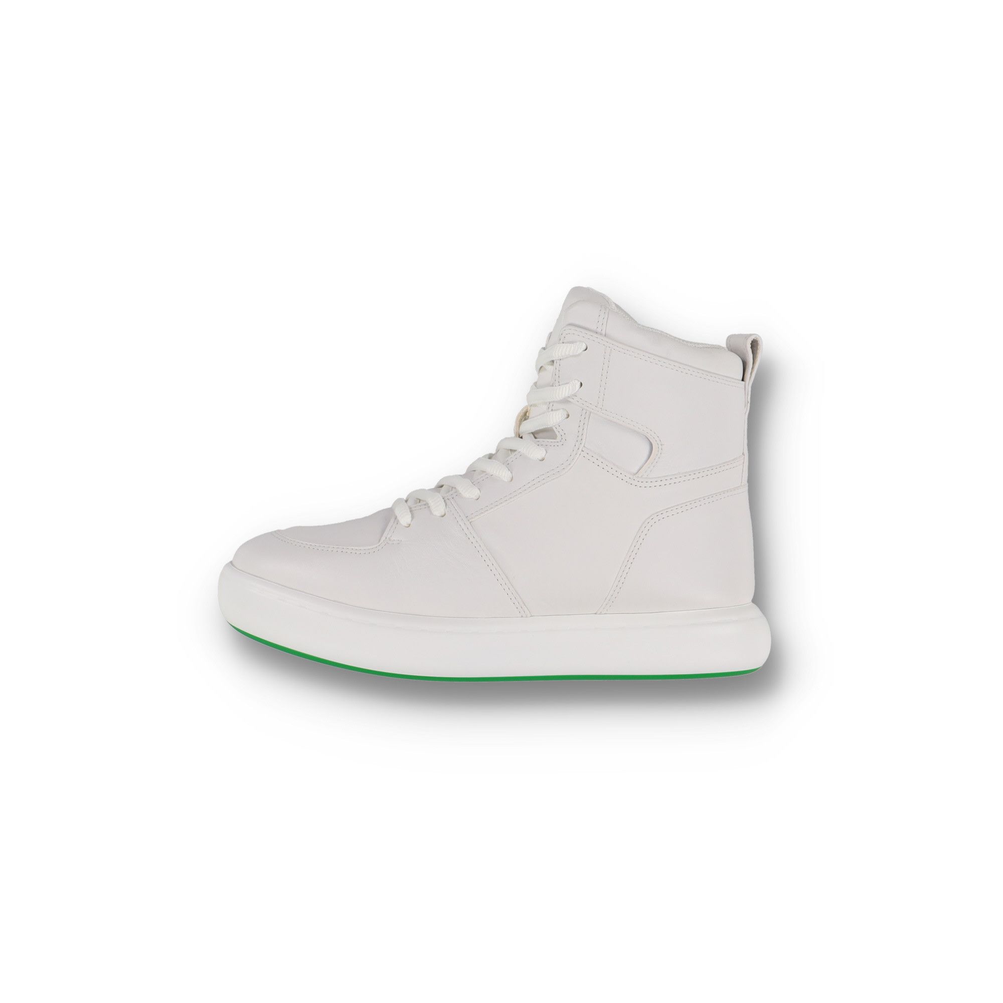 Bottega Veneta White Calfskin Pillow Hi-Top Sneakers Size US 11 / EU 44 - 1 Thumbnail