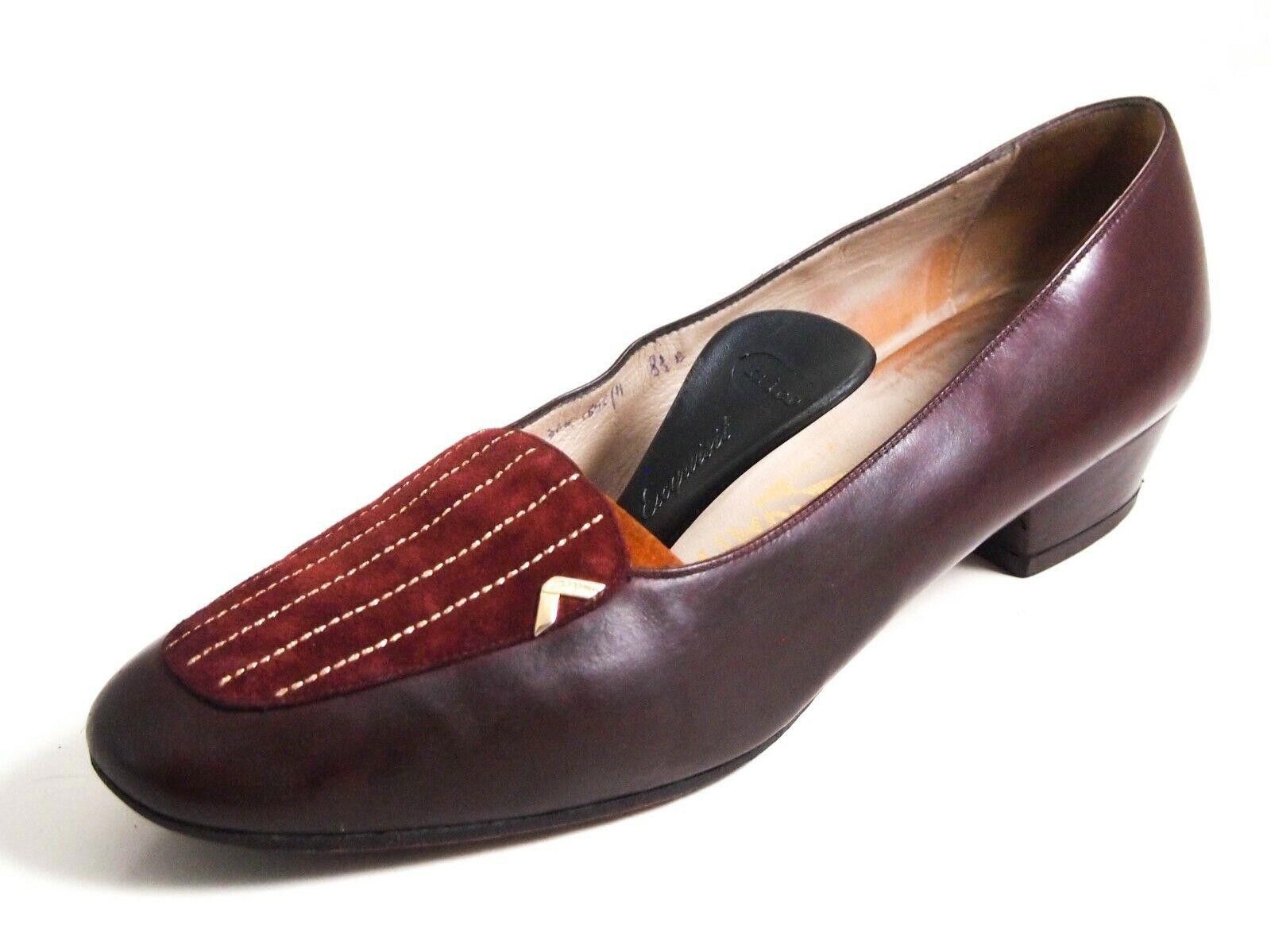 Salvatore Ferragamo Ferragamo Pumps Burgundy Leather Suede US 8.5 B EU 39 Size US 8.5 / IT 38.5 - 1 Thumbnail