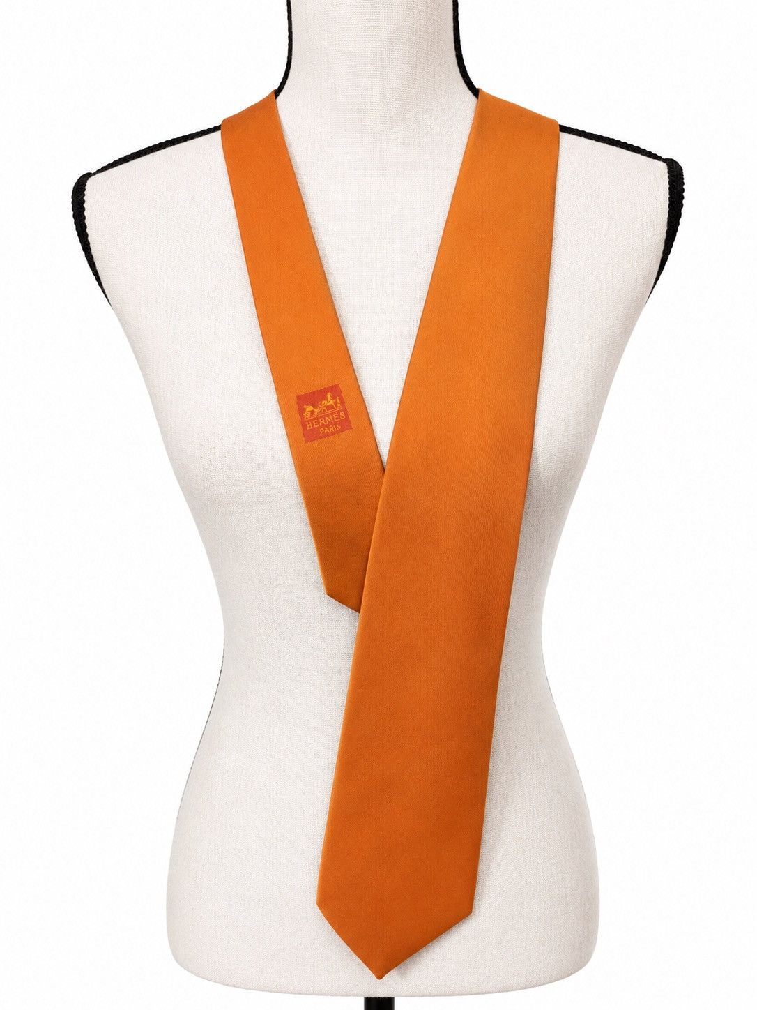 Vintage Hermès Paris Orange Silk Tie – Made in France