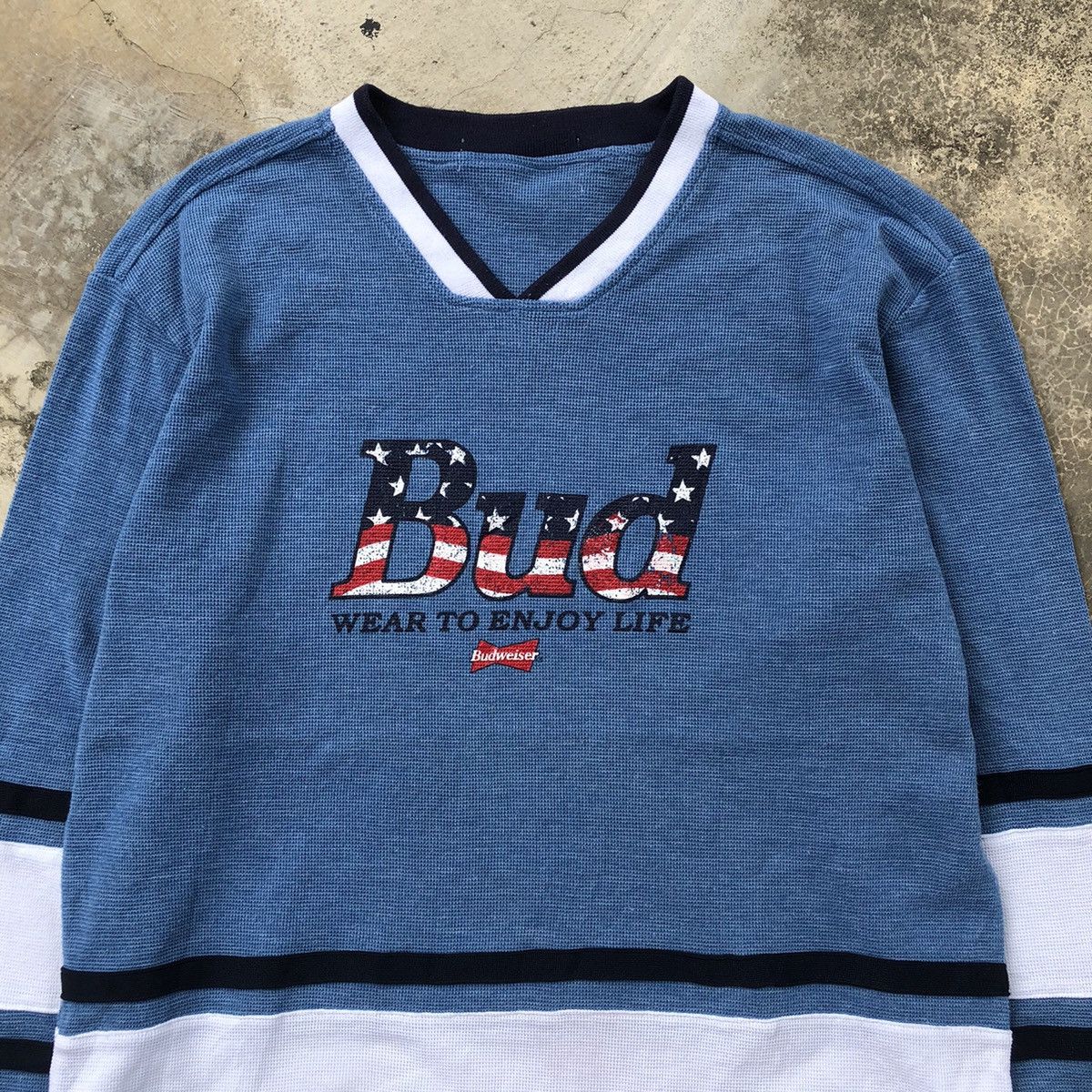 Budweiser BUDWEISER Big logo Printed Waffle Long Sleeve Shirt Size US M / EU 48-50 / 2 - 2 Thumbnail
