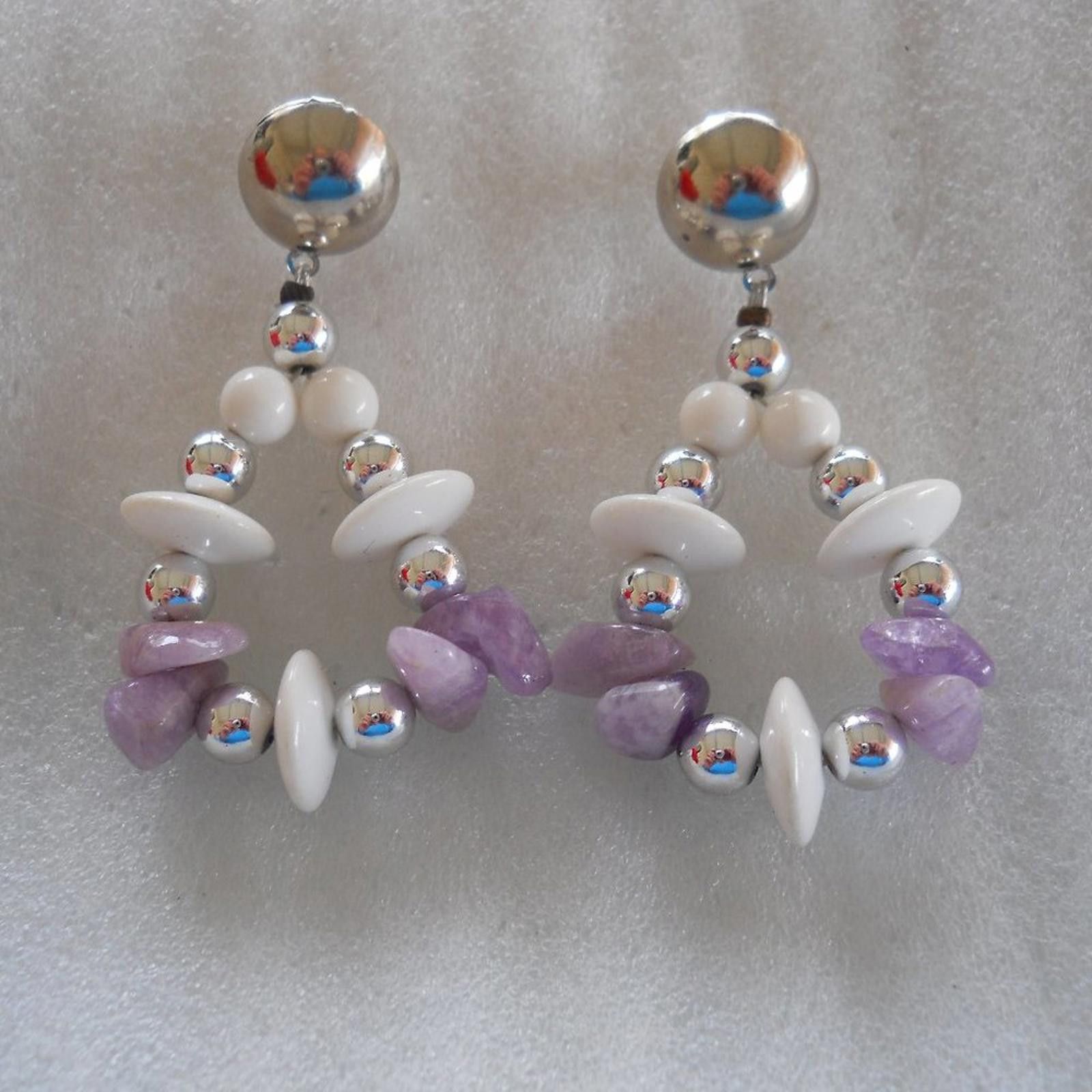 Other Amethyst, Jade And Silver Bead Earrings Size ONE SIZE - 1 Thumbnail