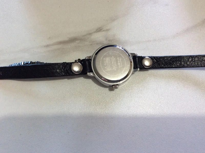 Designer La Mer white dial long black leather strap Size ONE SIZE - 3 Thumbnail