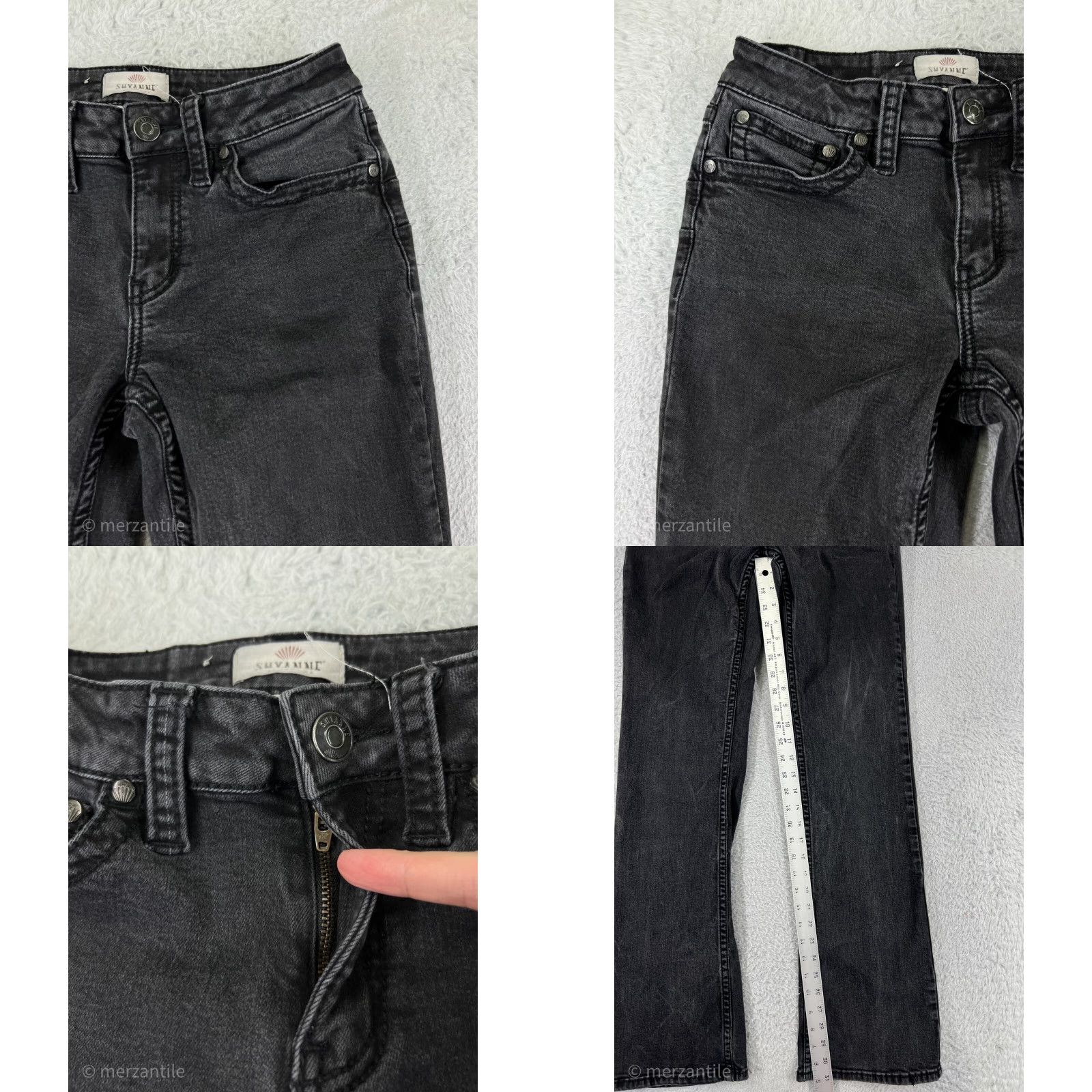 Vintage Shyanne Jeans Women's 24 Black Denim Bootcut Embroidered 5-Pocket Stretch Regular Vintage: No Size 42" / US 20 - 8 Thumbnail