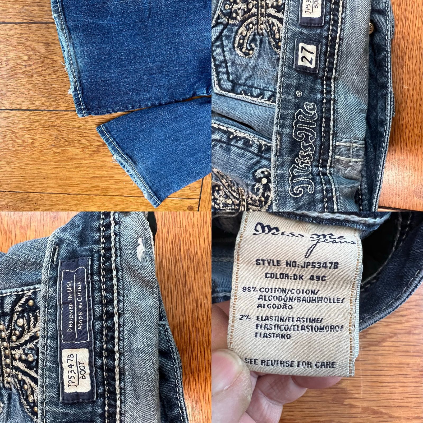 Miss Me VINTAGE Miss Me Jeans Womens Size 27 Blue Boot Cut Signature 30X32 Size 27" / US 4 / IT 40 - 9 Thumbnail
