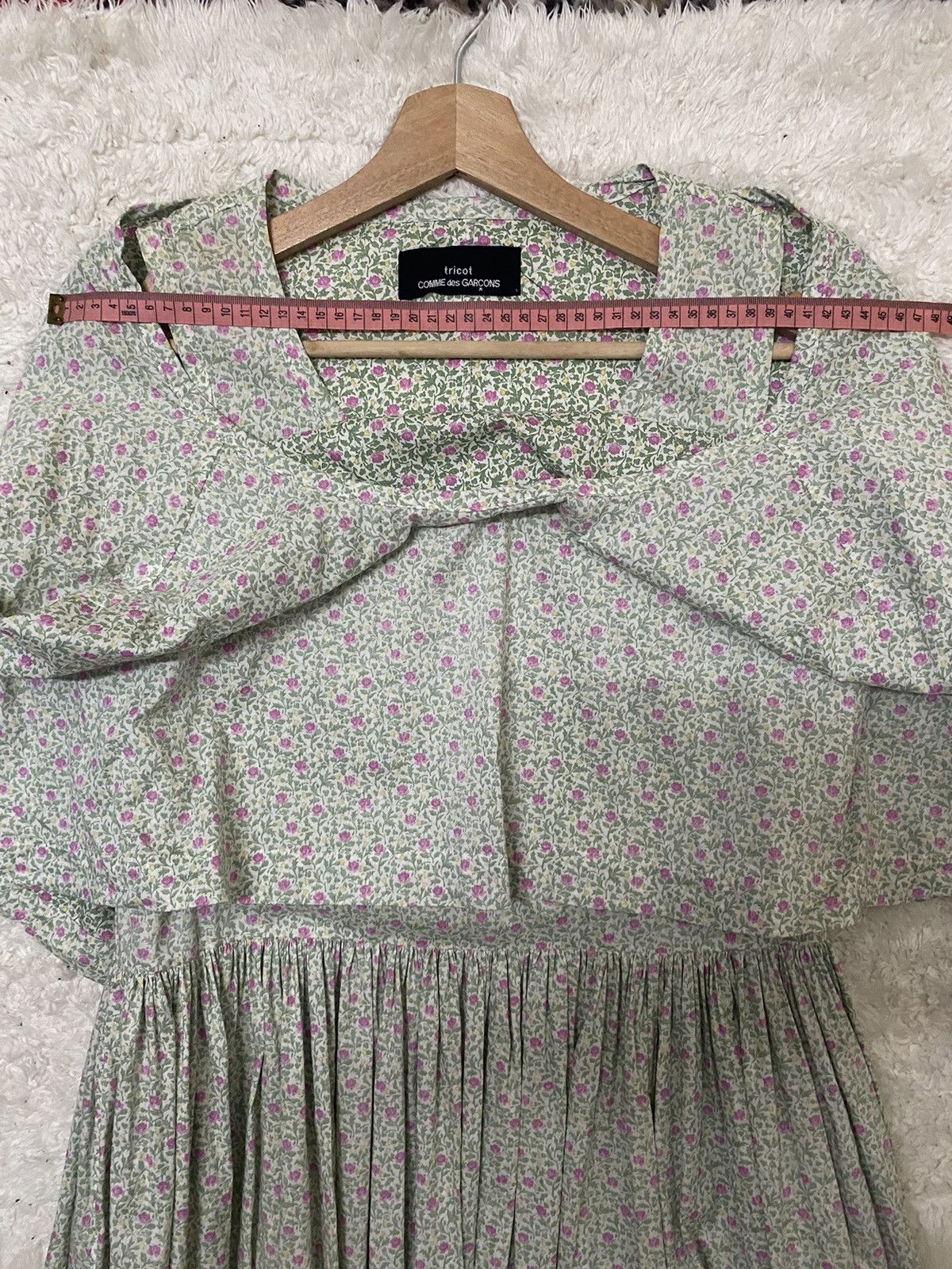Comme des Garcons VINTAGE 90s FLORAL PATERN AD1991 TRICOT CDG MID-LENGHT DRESS Size XS / US 0-2 / IT 36-38 - 22 Thumbnail