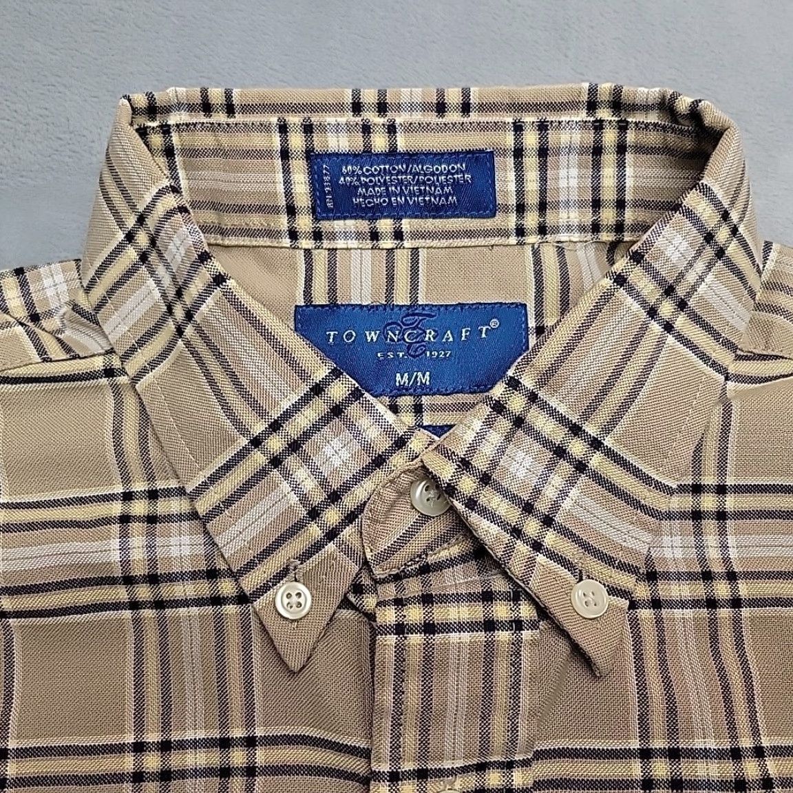 Etro VINTAGE Towncraft Shirt Mens M Beige Black Plaid Button-Down Short Sleeve Retro Shirt Mens M Beige Black Plaid Button-Down Short Sleeve Retro Size US M / EU 48-50 / 2 - 4 Thumbnail