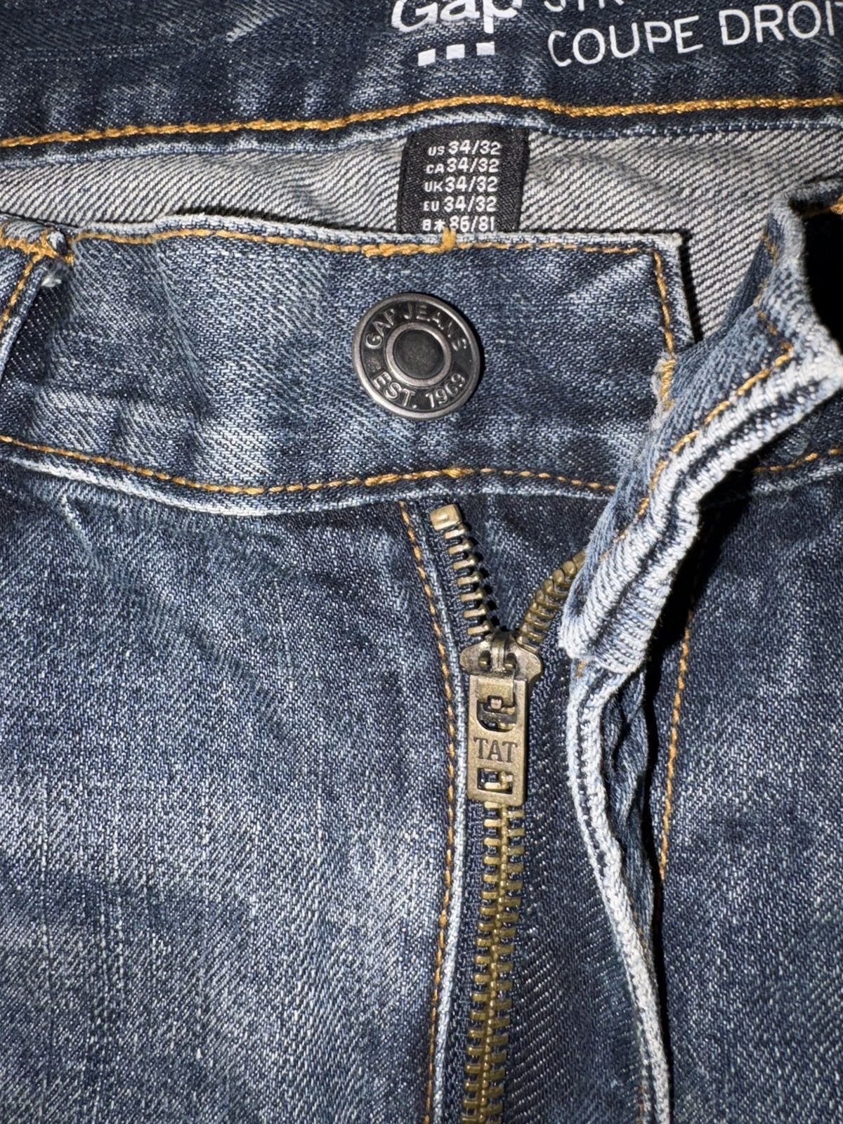 Gap Gap Straight Fit Jeans Dark Indigo- 34 Spring 2016 Archive Size US 34 / EU 50 - 6 Thumbnail