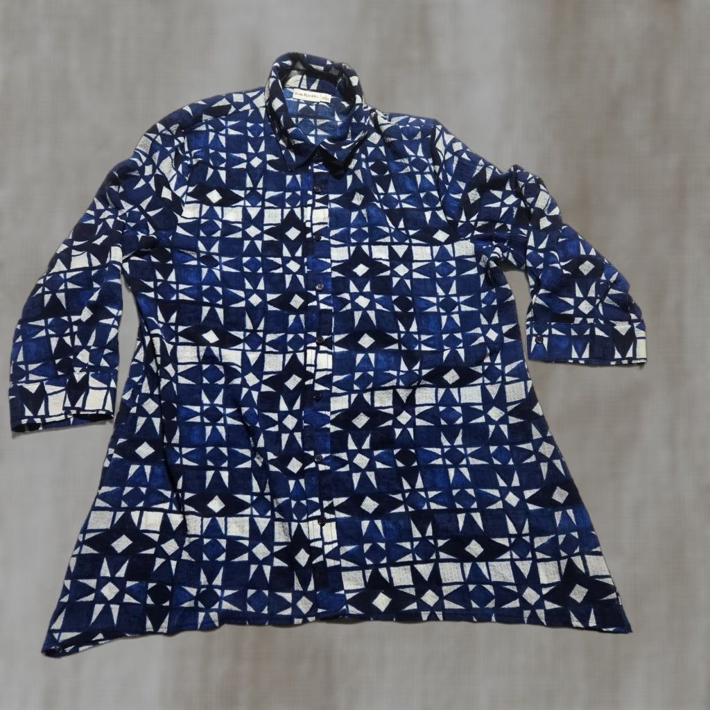 Vintage Kim Rogers Blue Long Sleeve Button Up Shirt Top Adult Women's L Large Womens Size L / US 10 / IT 46 - 1 Thumbnail