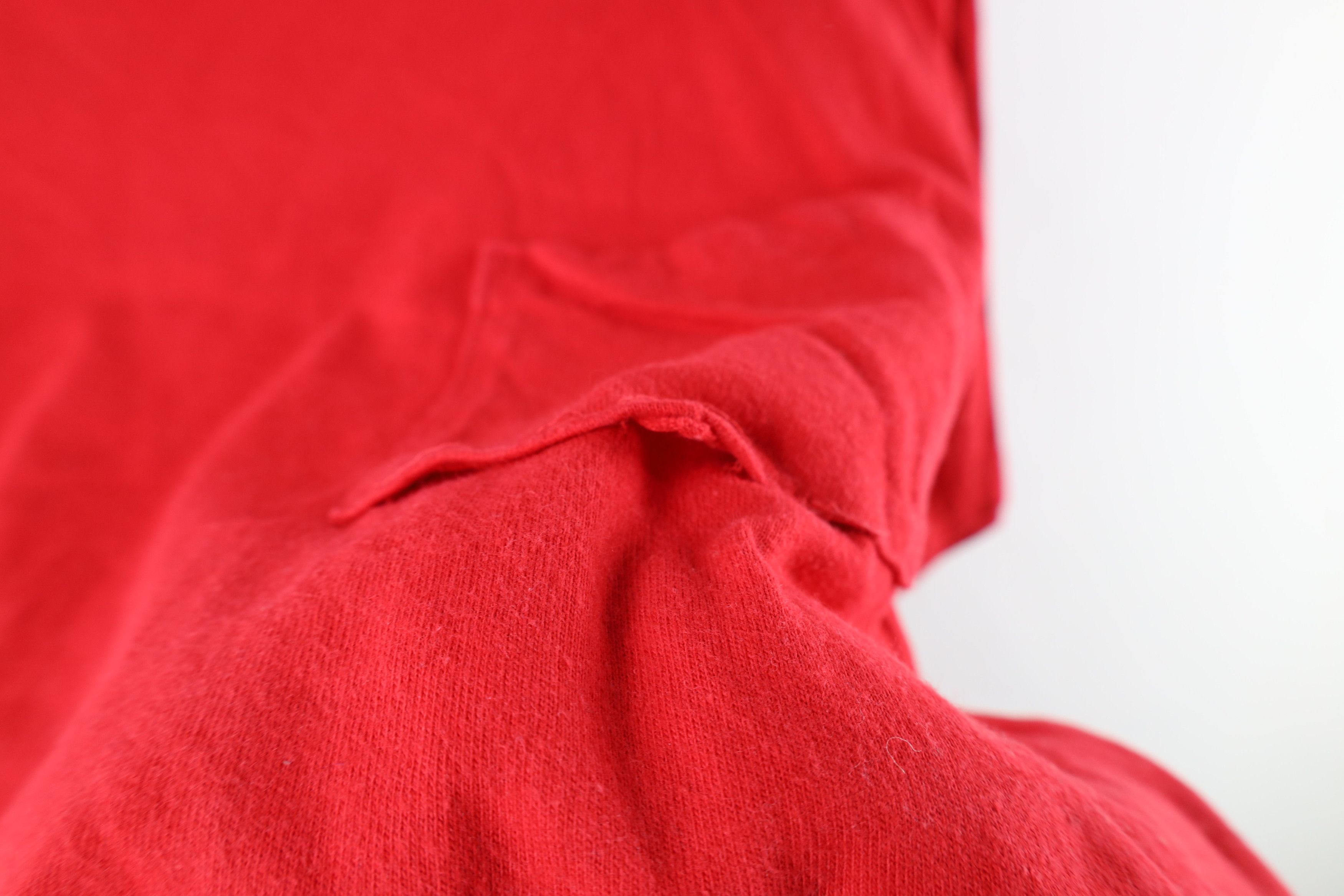 Vintage Vintage 90s Hanes Blank Pocket T-Shirt Cotton Red USA Size US L / EU 52-54 / 3 - 6 Thumbnail