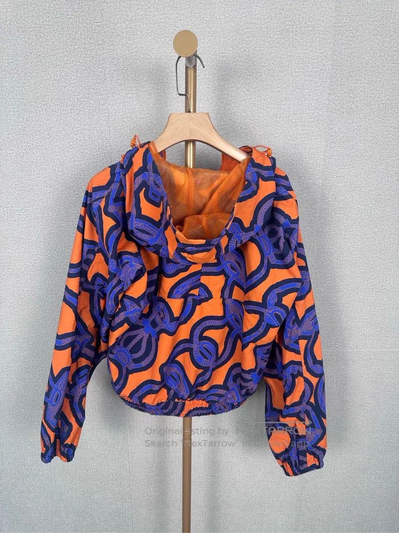 Hermes Hermes Blue and orange patterned outdoor jacket Size XS / US 0-2 / IT 36-38 - 2 Thumbnail