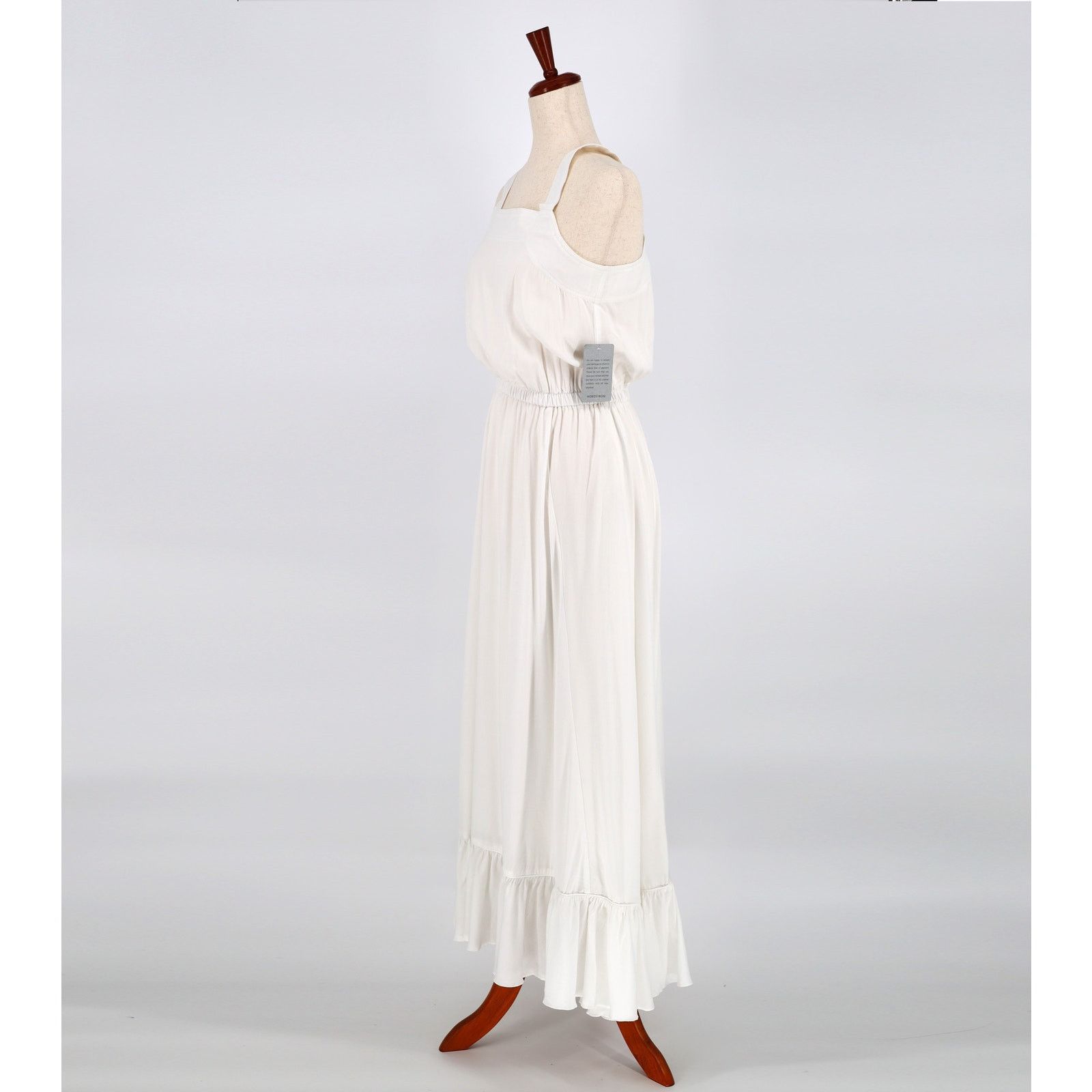 Splendid Splendid Women White Viscose Ruffle Maxi Flare Sundress M Size M / US 6-8 / IT 42-44 - 4 Thumbnail