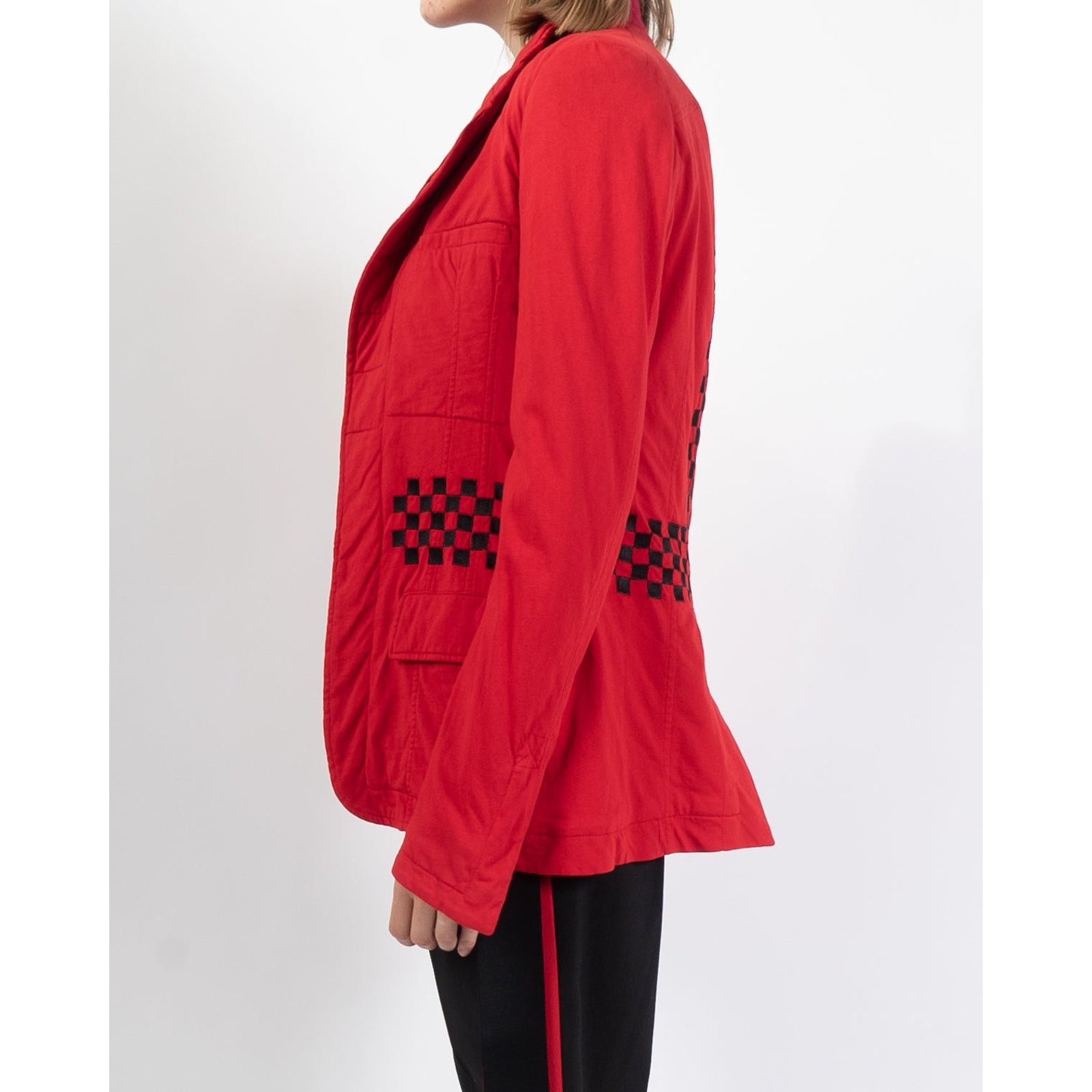 Haider Ackermann FW19 Embroidered Jacket in Red Cotton Jersey Size S / US 4 / IT 40 - 4 Thumbnail