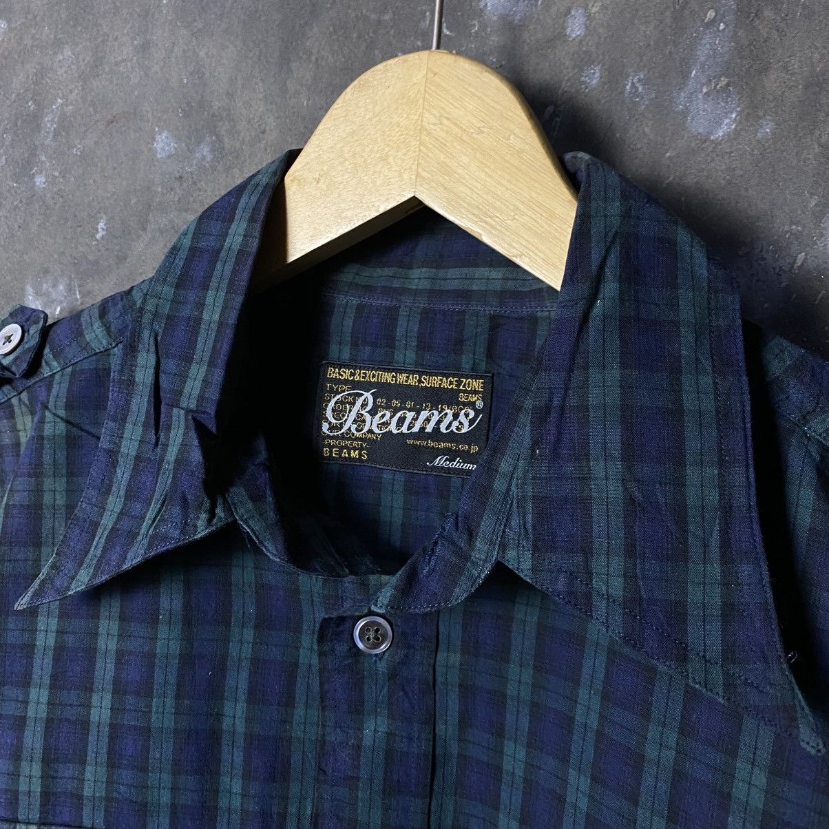 Beams Plus × Japanese Brand Beams plaid embossed pocket uniform shirt Size US M / EU 48-50 / 2 - 3 Thumbnail